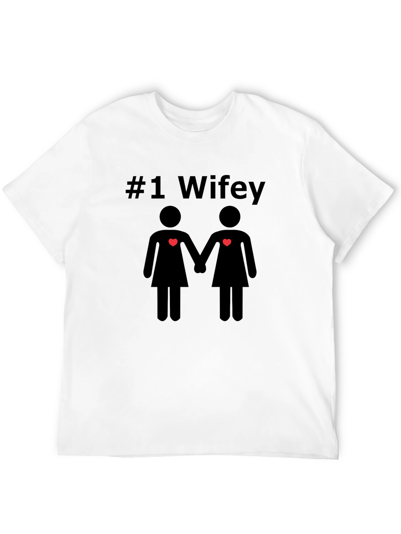 #1 Wifey Lesbian Couple Graphic Tee - Black