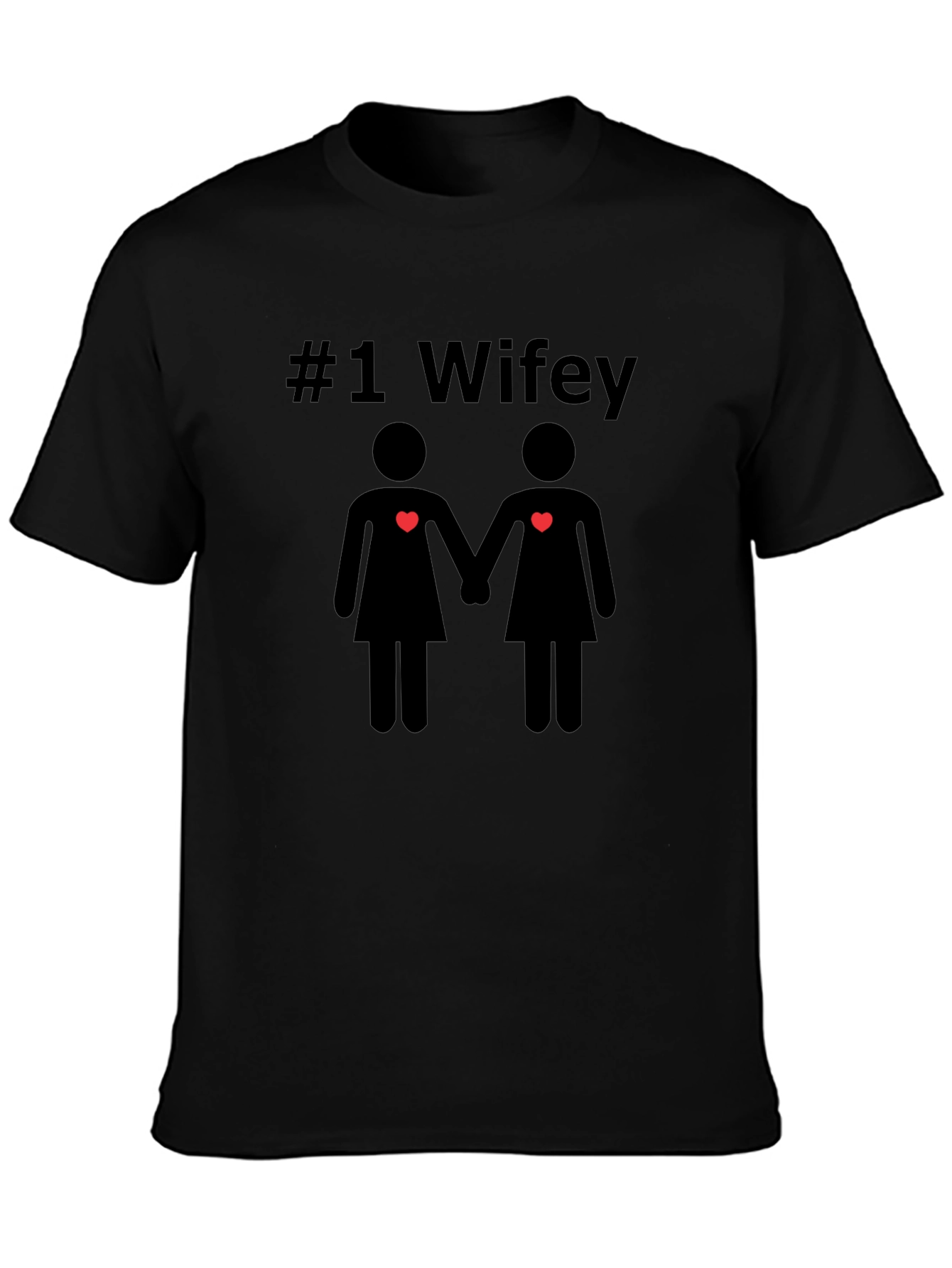 #1 Wifey Lesbian Couple Graphic Tee - Black
