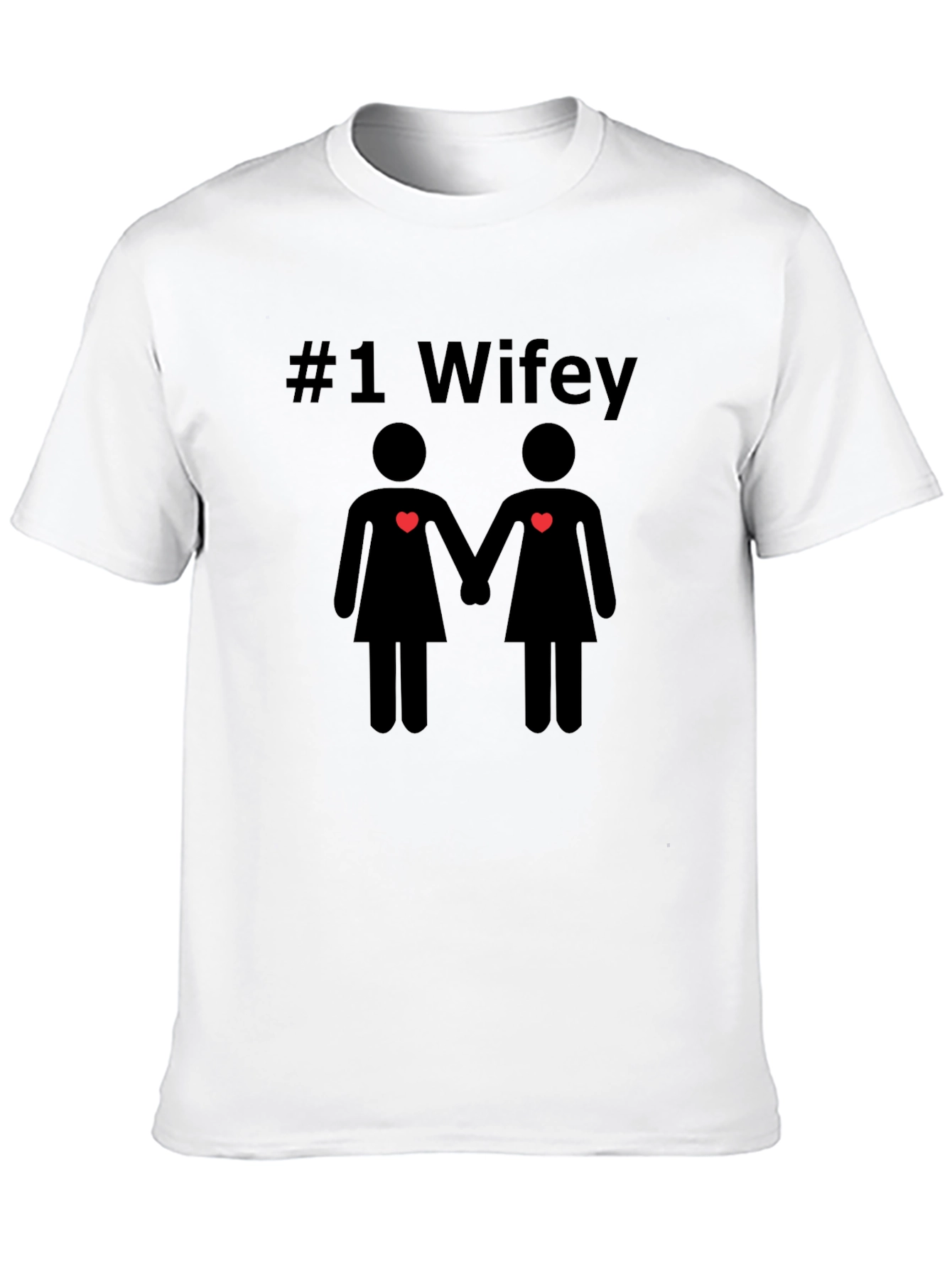 #1 Wifey Lesbian Couple Graphic Tee - Black