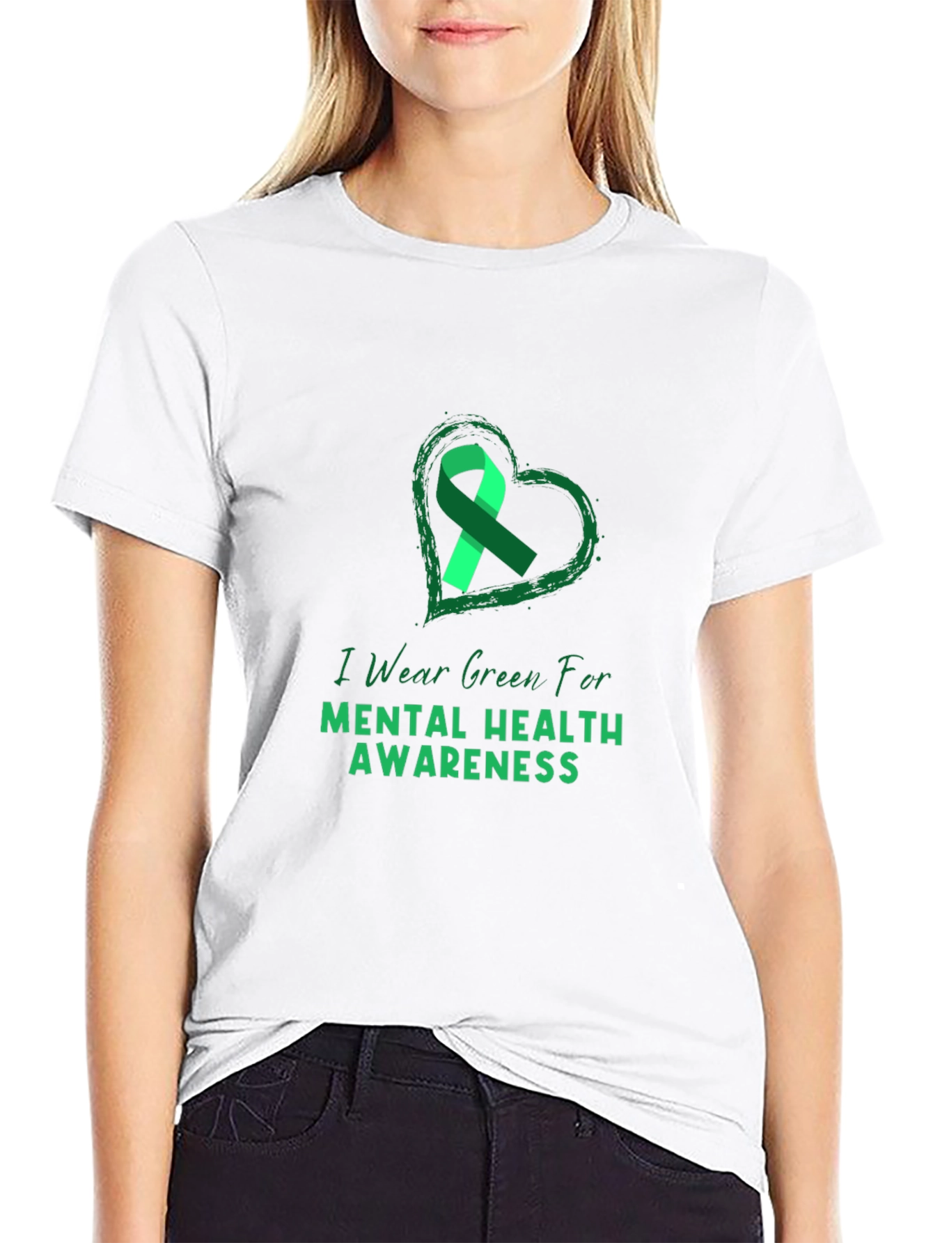 Green Ribbon Mental Health Awareness T-Shirt