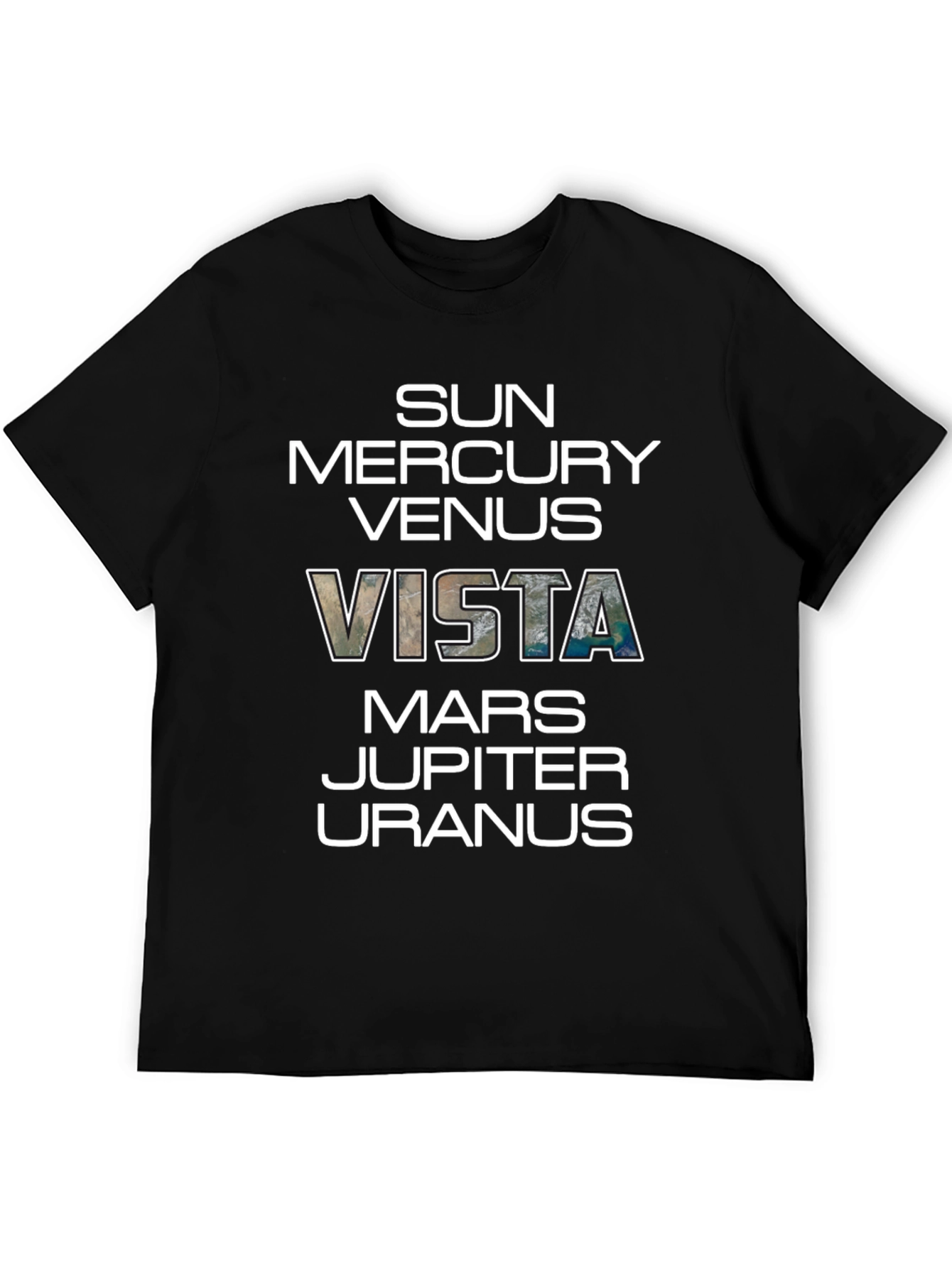 Planets Vista Graphic Black T-Shirt