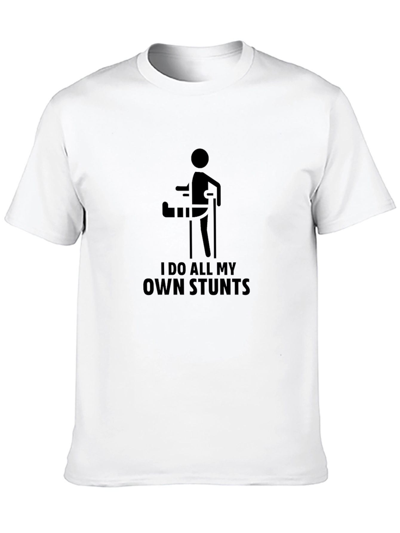 I Do All My Own Stunts Black Graphic Tee