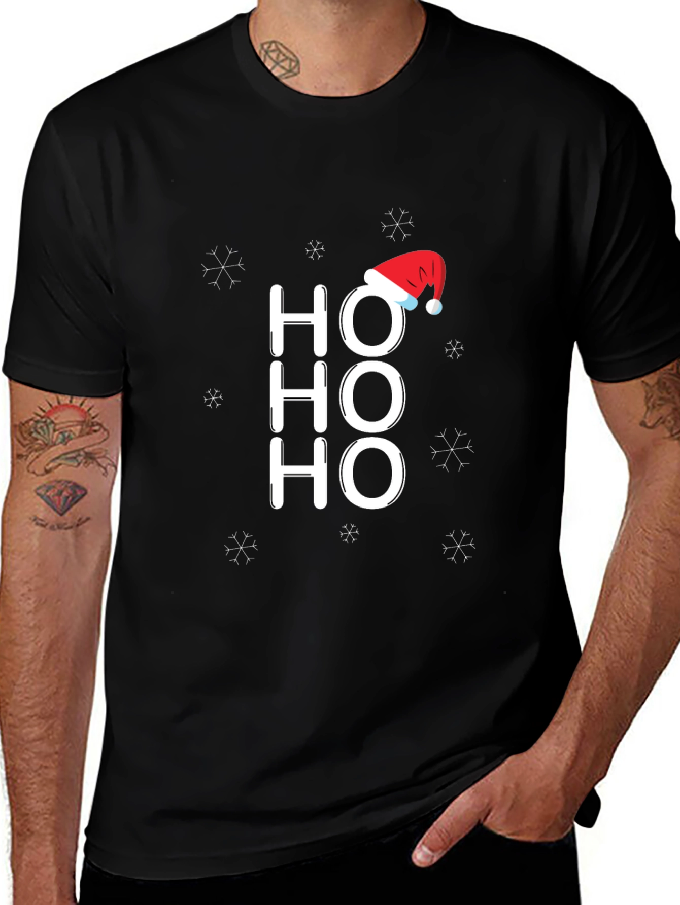 Festive Ho Ho Ho Christmas T-Shirt - Holiday Cheer!