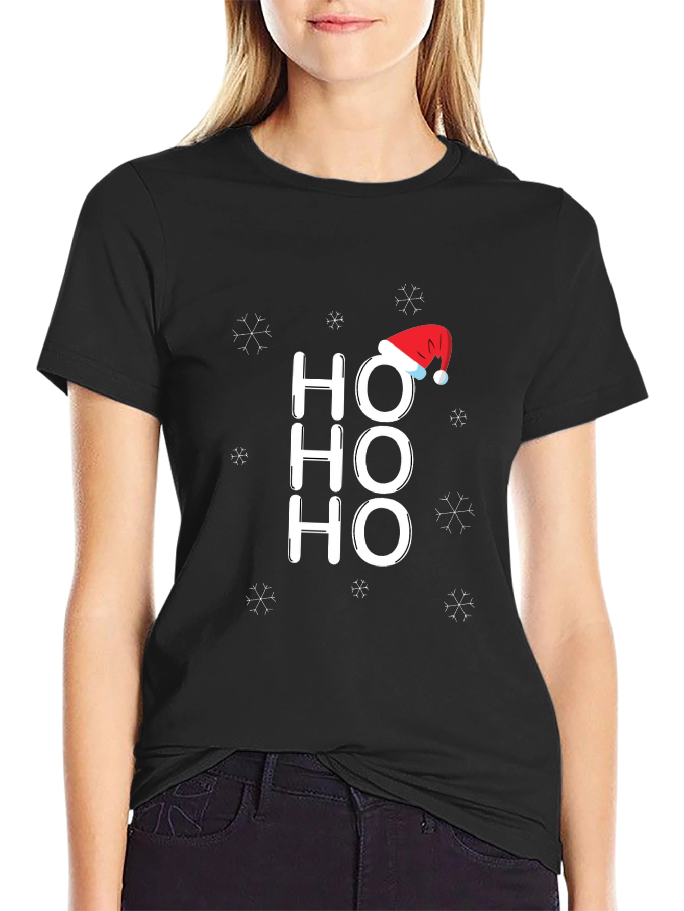 Festive Ho Ho Ho Christmas T-Shirt - Holiday Cheer!