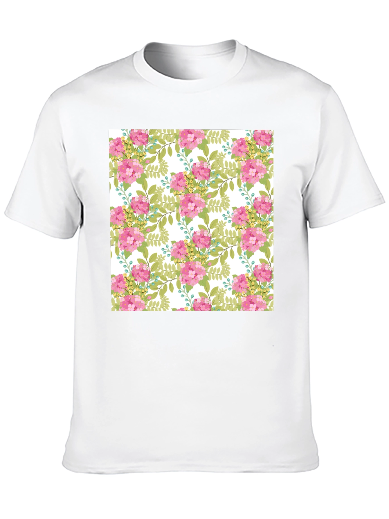 Floral Pattern Black T-Shirt