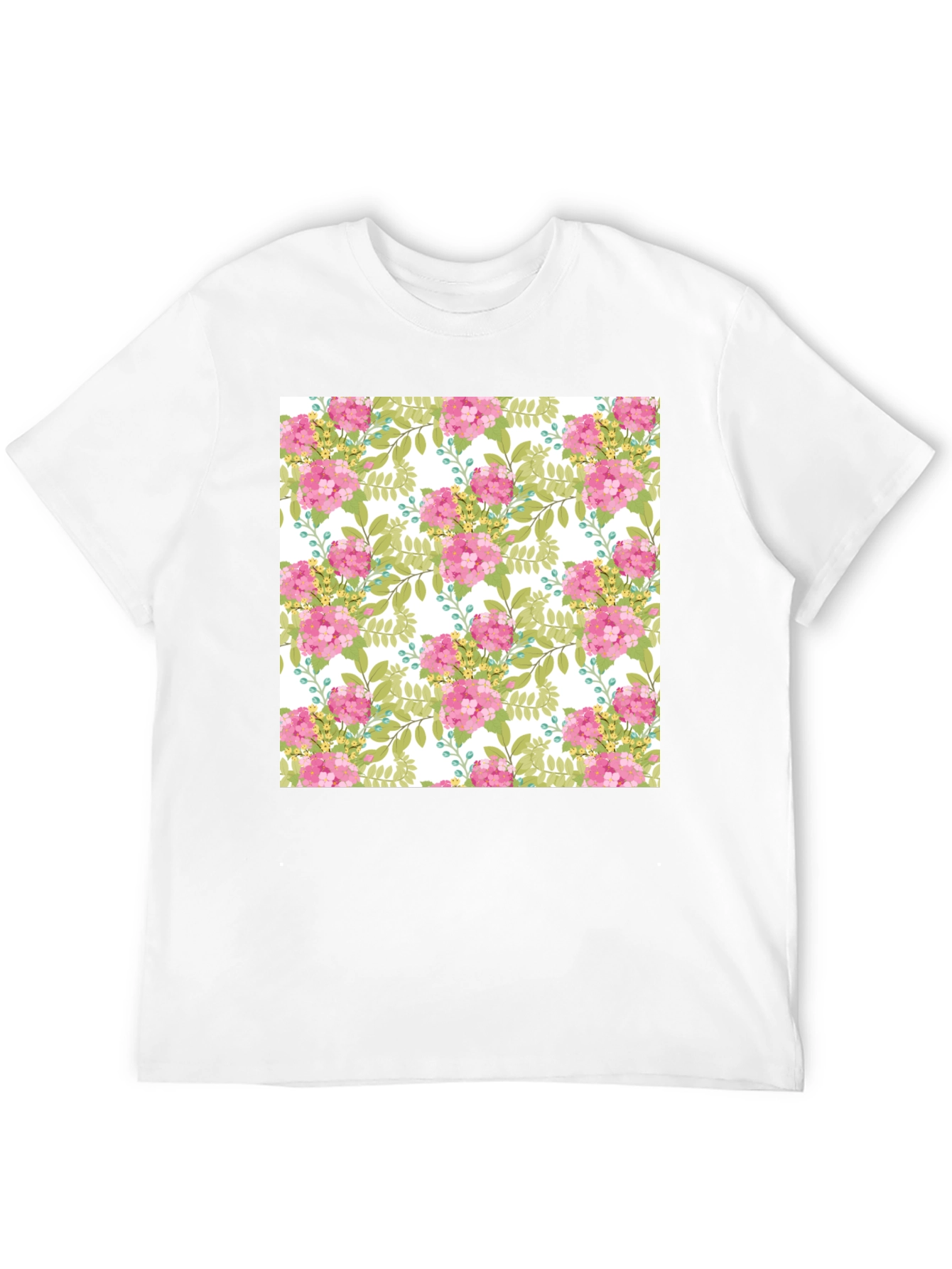 Floral Pattern Black T-Shirt