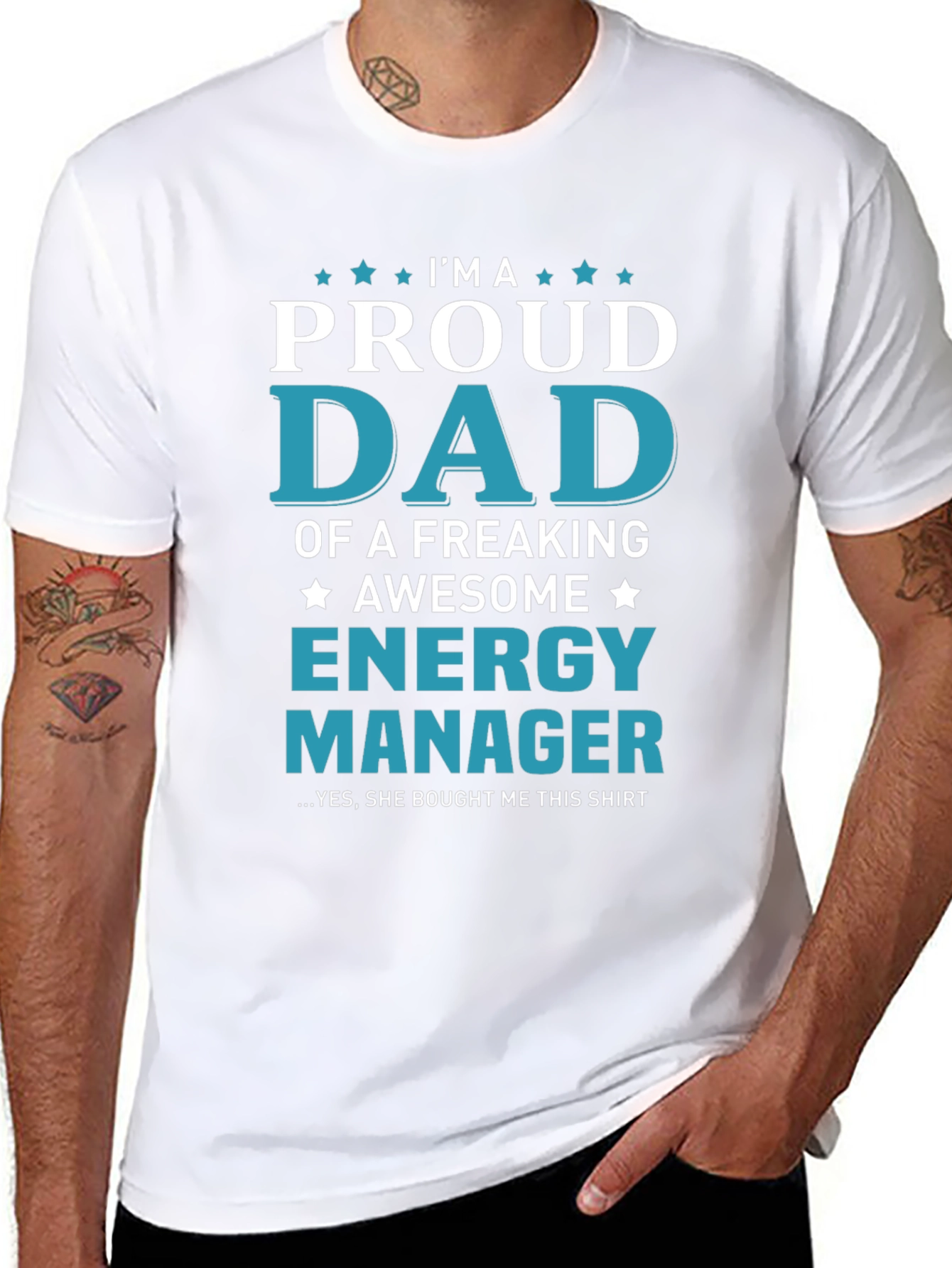 Proud Dad Energy Manager Graphic T-Shirt