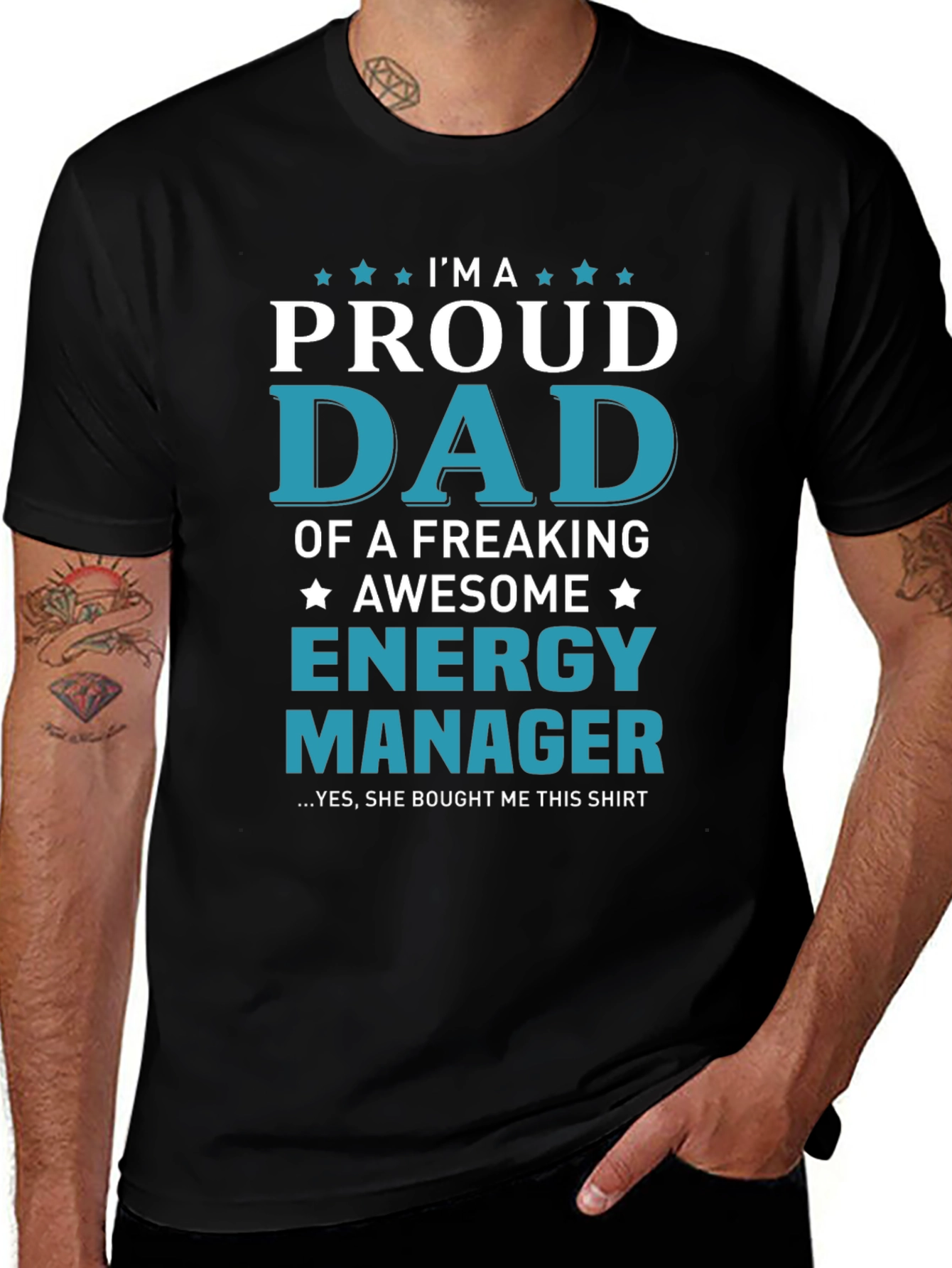 Proud Dad Energy Manager Graphic T-Shirt