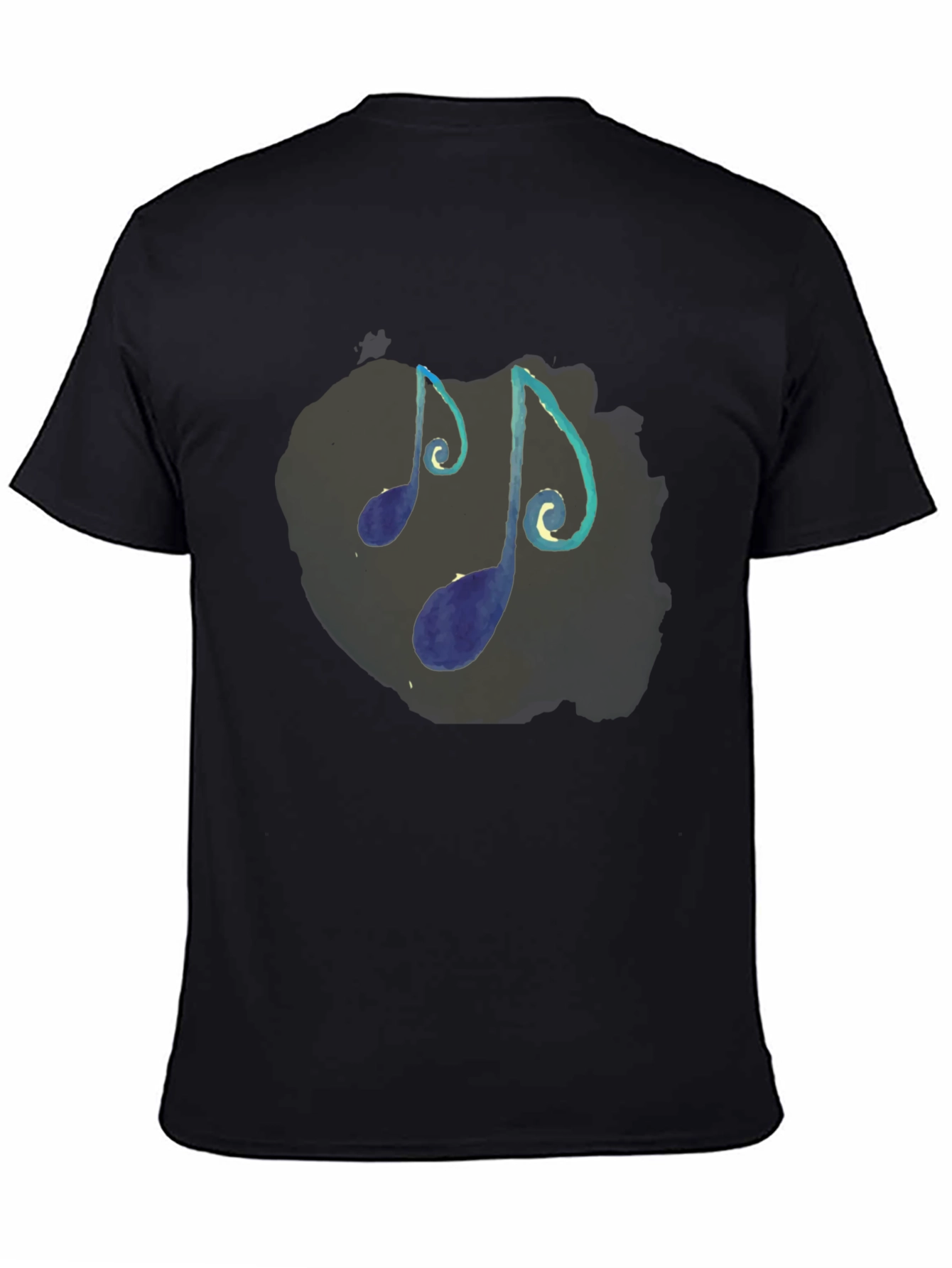 Musical Notes T-Shirt - Black Crew Neck