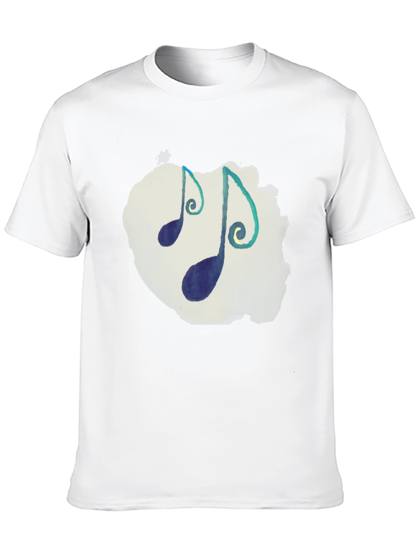Musical Notes T-Shirt - Black Crew Neck