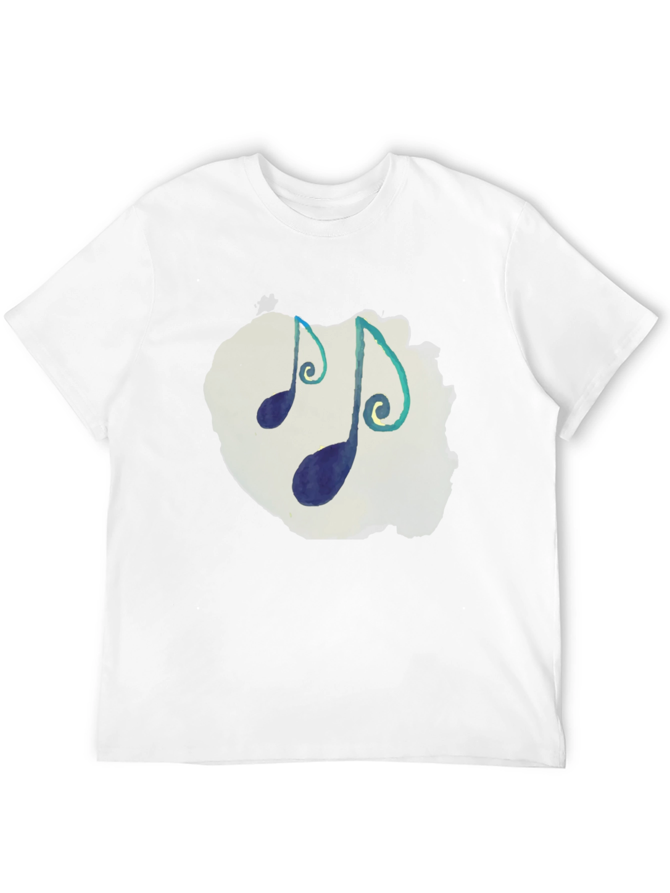 Musical Notes T-Shirt - Black Crew Neck