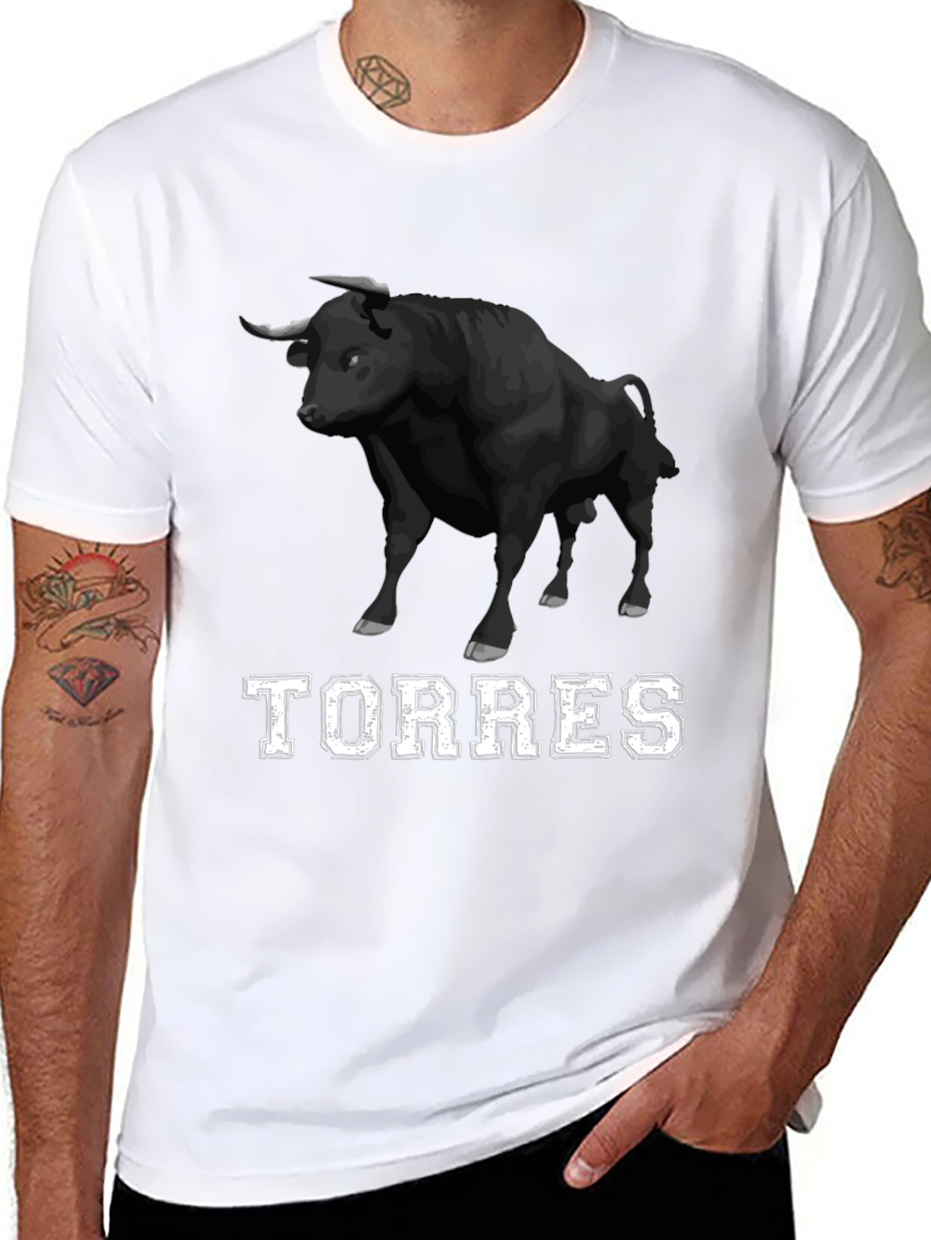 Torres Bull Graphic T-Shirt - Black Cotton Tee
