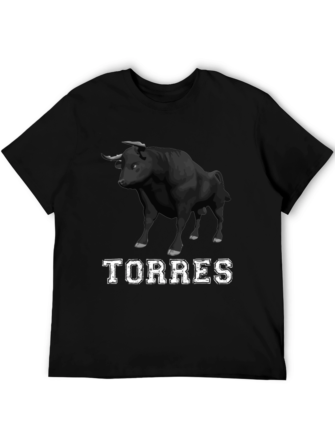 Torres Bull Graphic T-Shirt - Black Cotton Tee