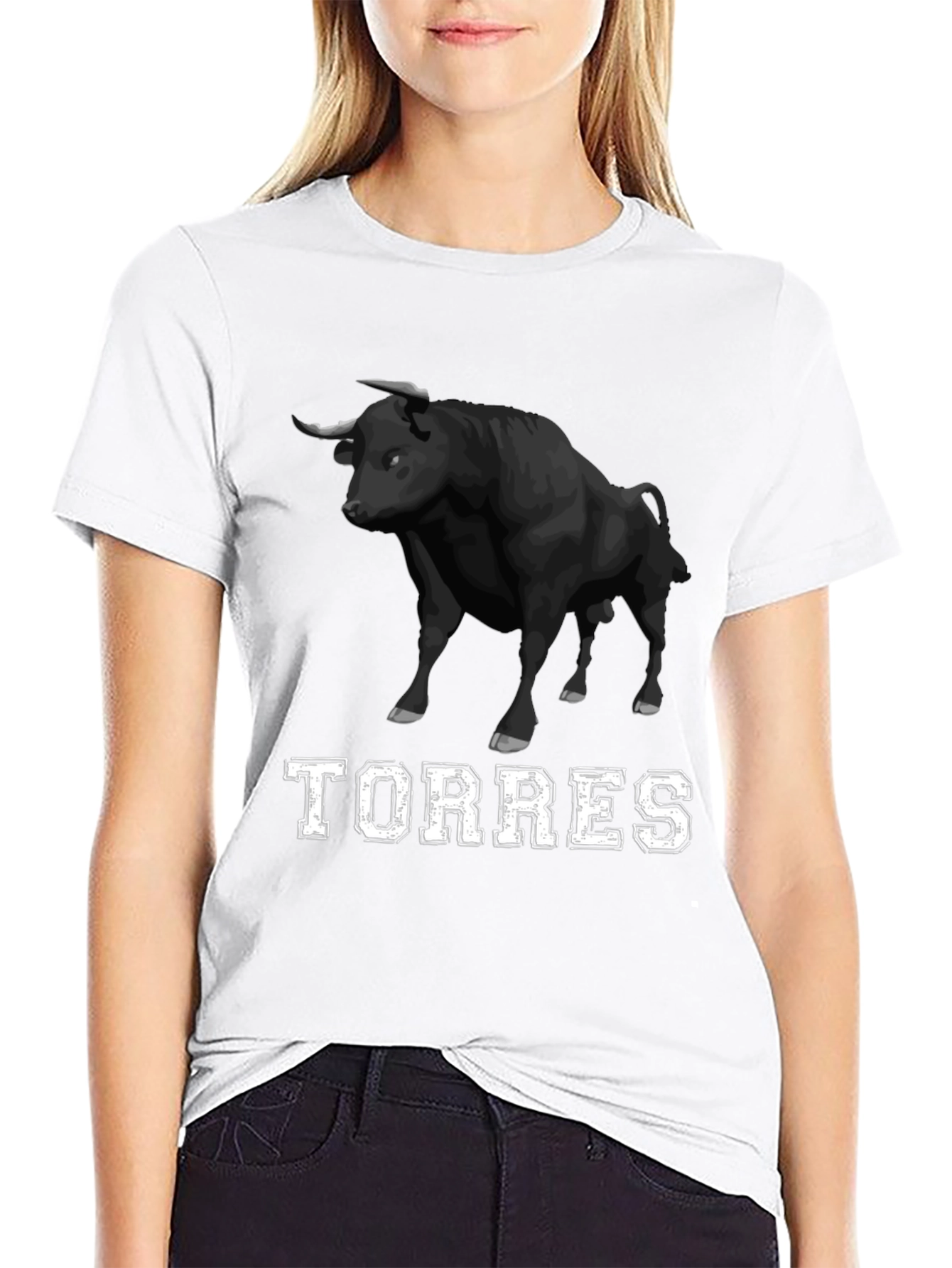 Torres Bull Graphic T-Shirt - Black Cotton Tee