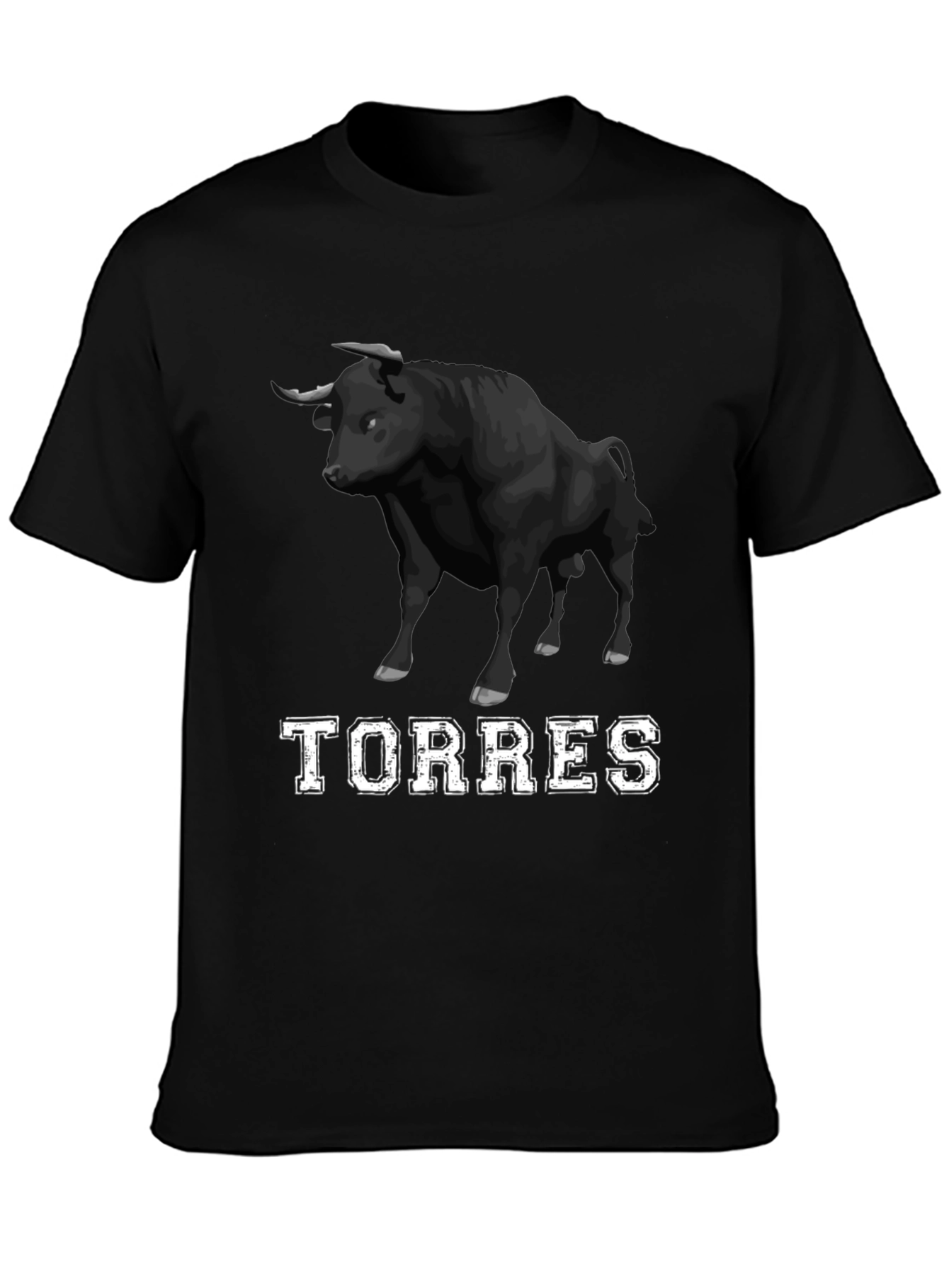 Torres Bull Graphic T-Shirt - Black Cotton Tee