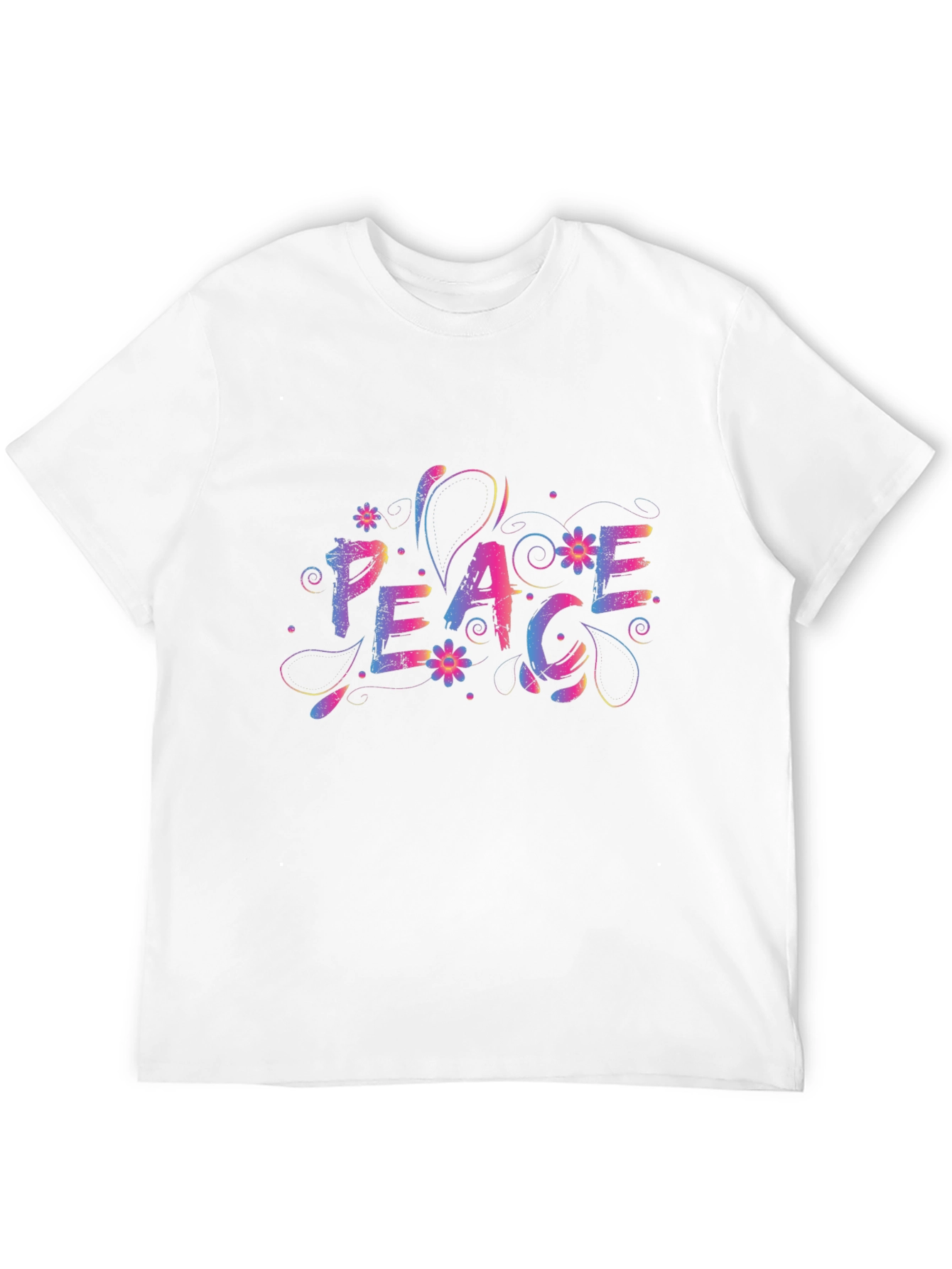 Peace Floral Graphic Tee - Mens Black T-Shirt