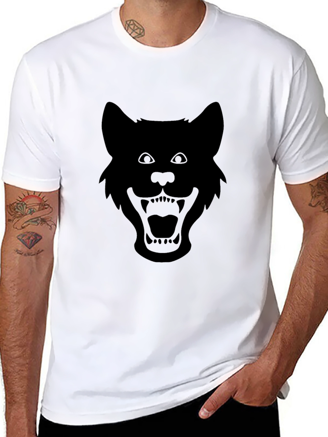 Black Wolf Graphic Tee - Fierce Style
