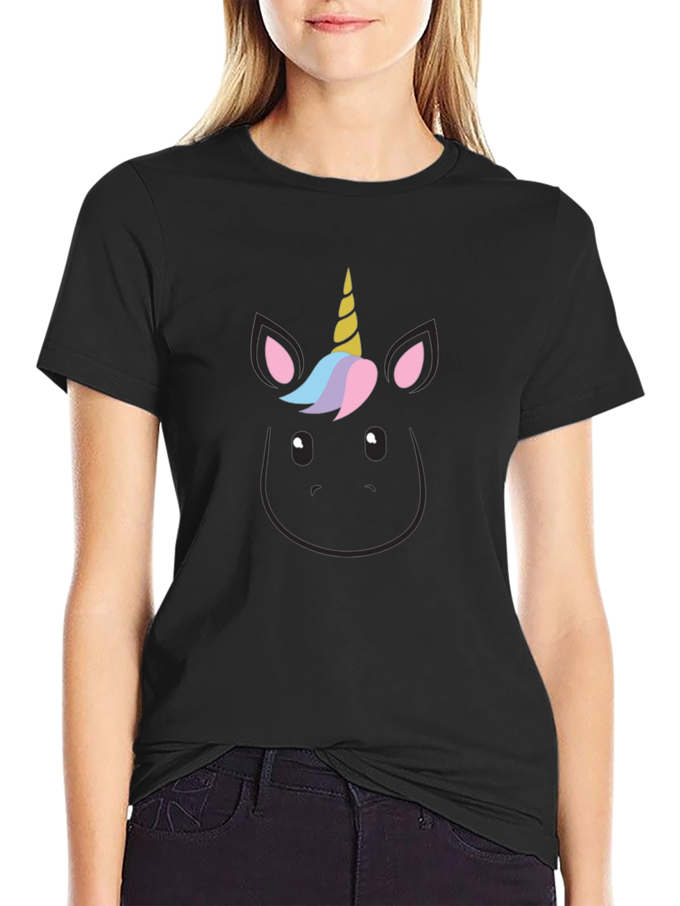 Unicorn Graphic Black T-Shirt