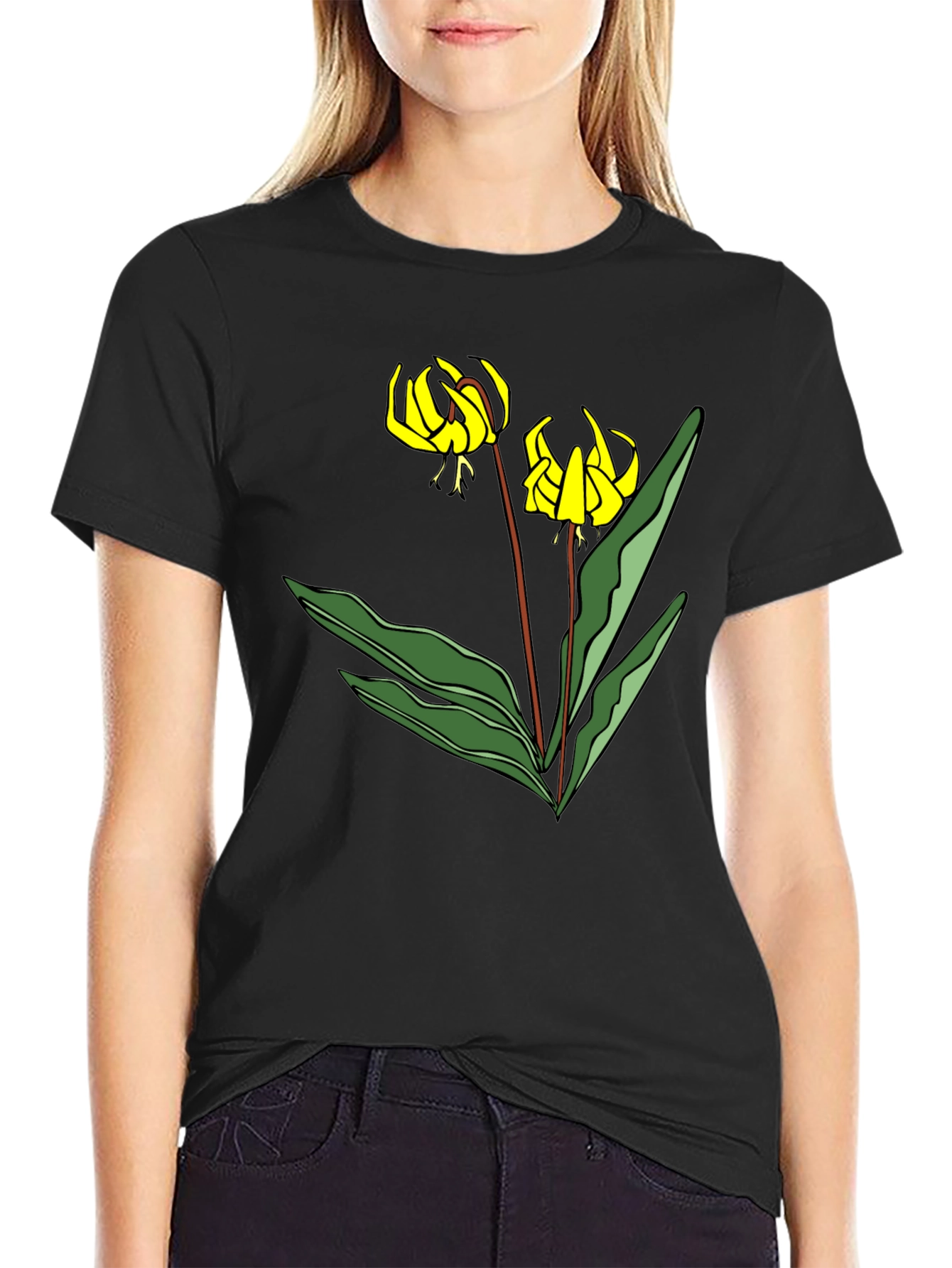 Trout Lily Graphic T-Shirt - Black