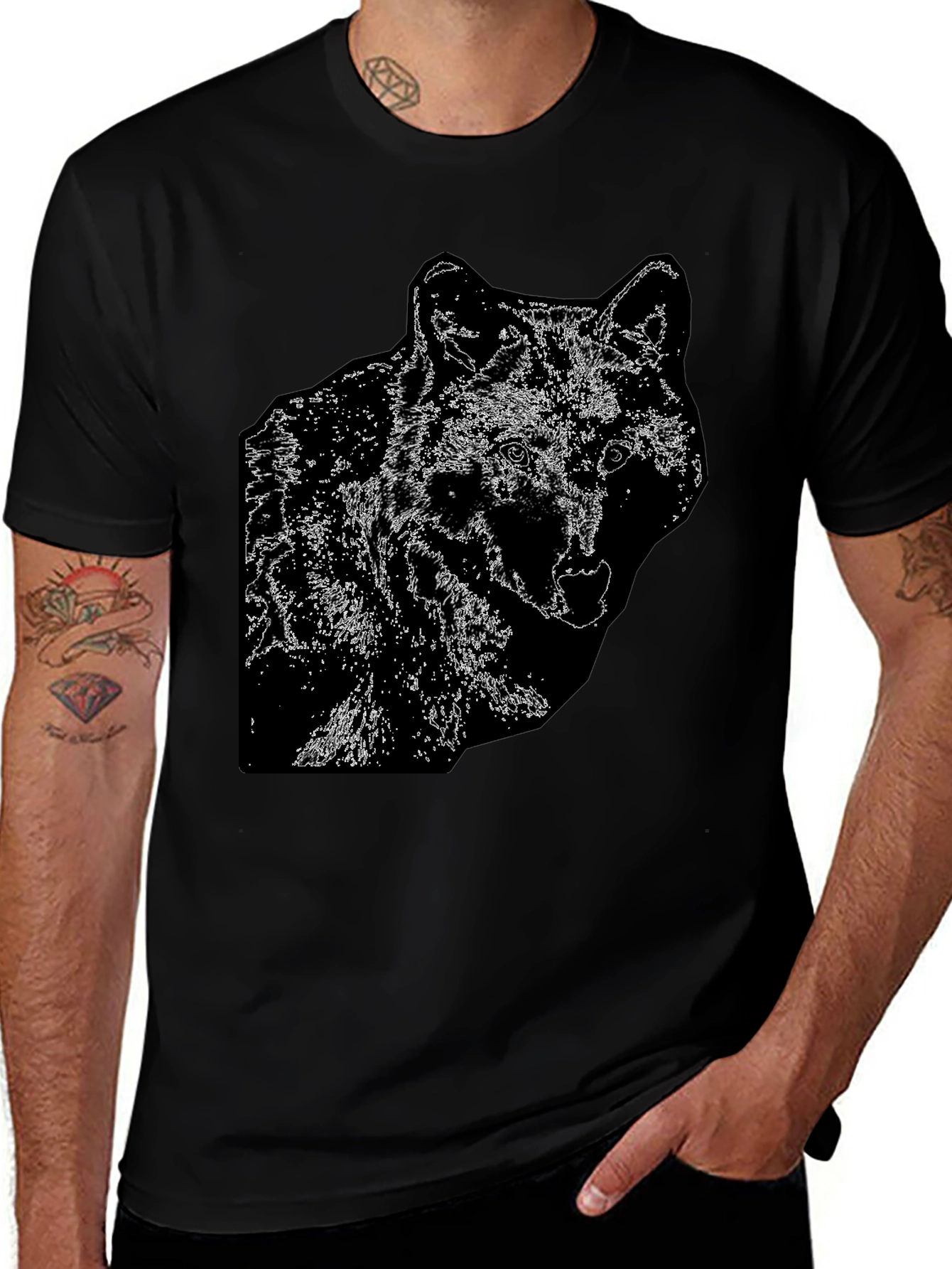 Wolf Graphic Black T-Shirt