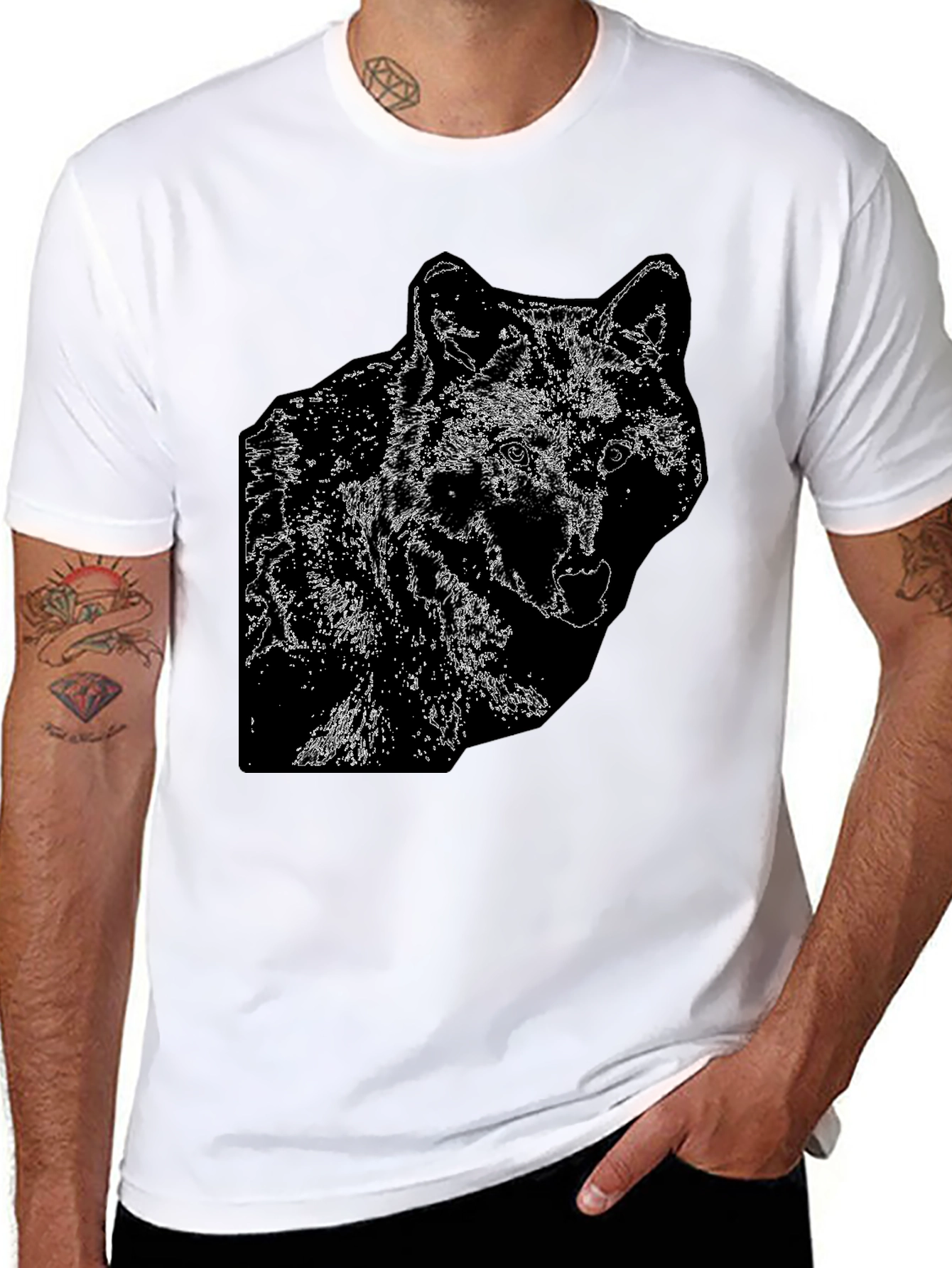 Wolf Graphic Black T-Shirt