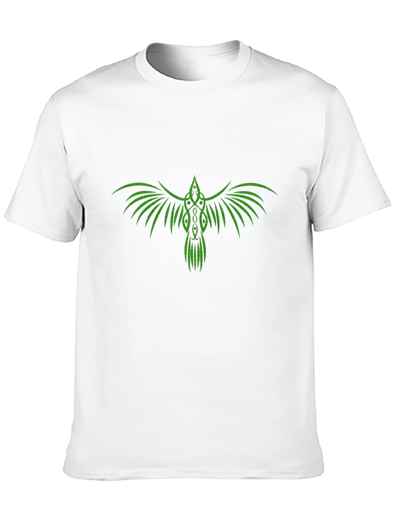 Green Raven Graphic Black T-Shirt