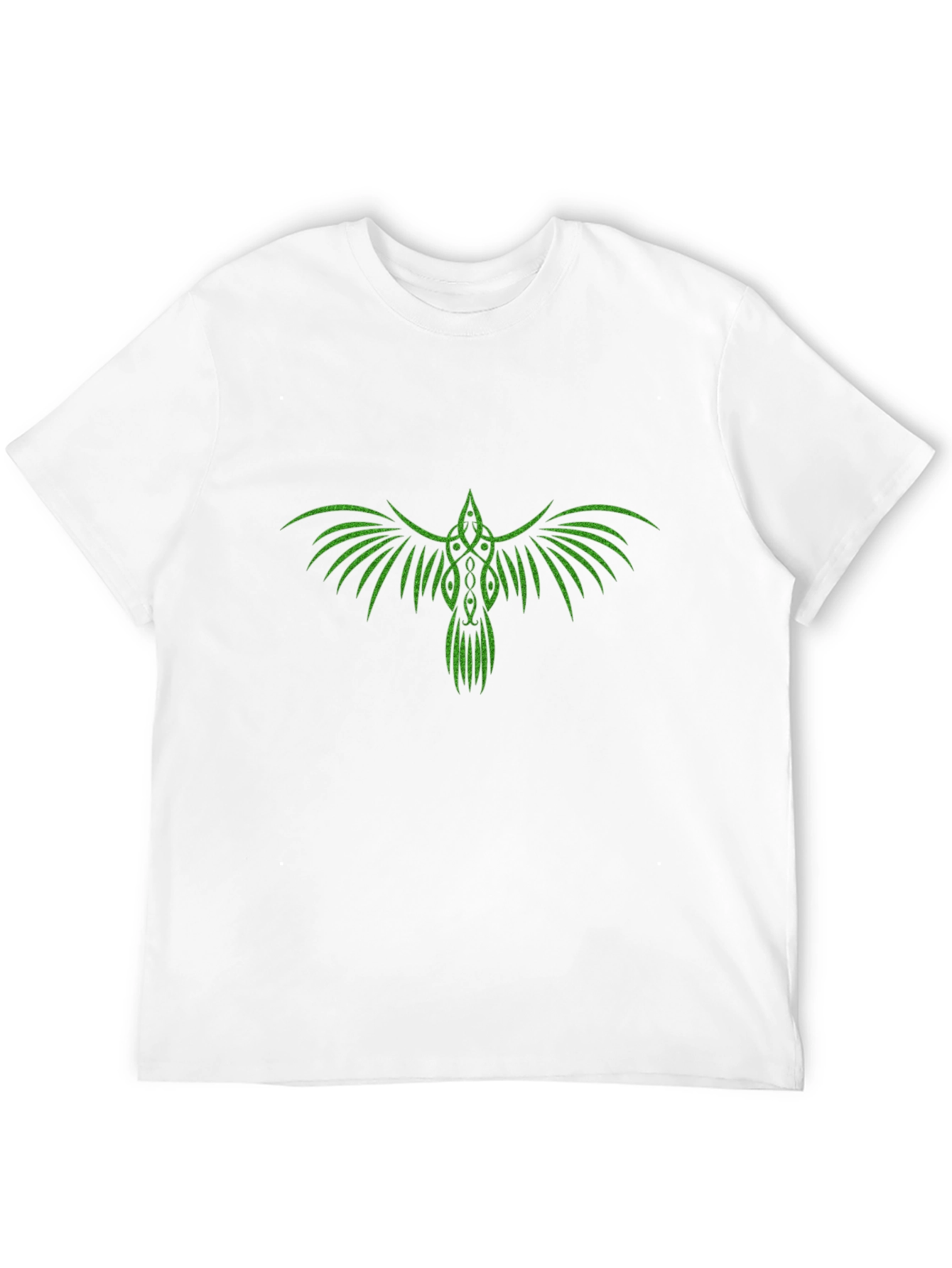 Green Raven Graphic Black T-Shirt