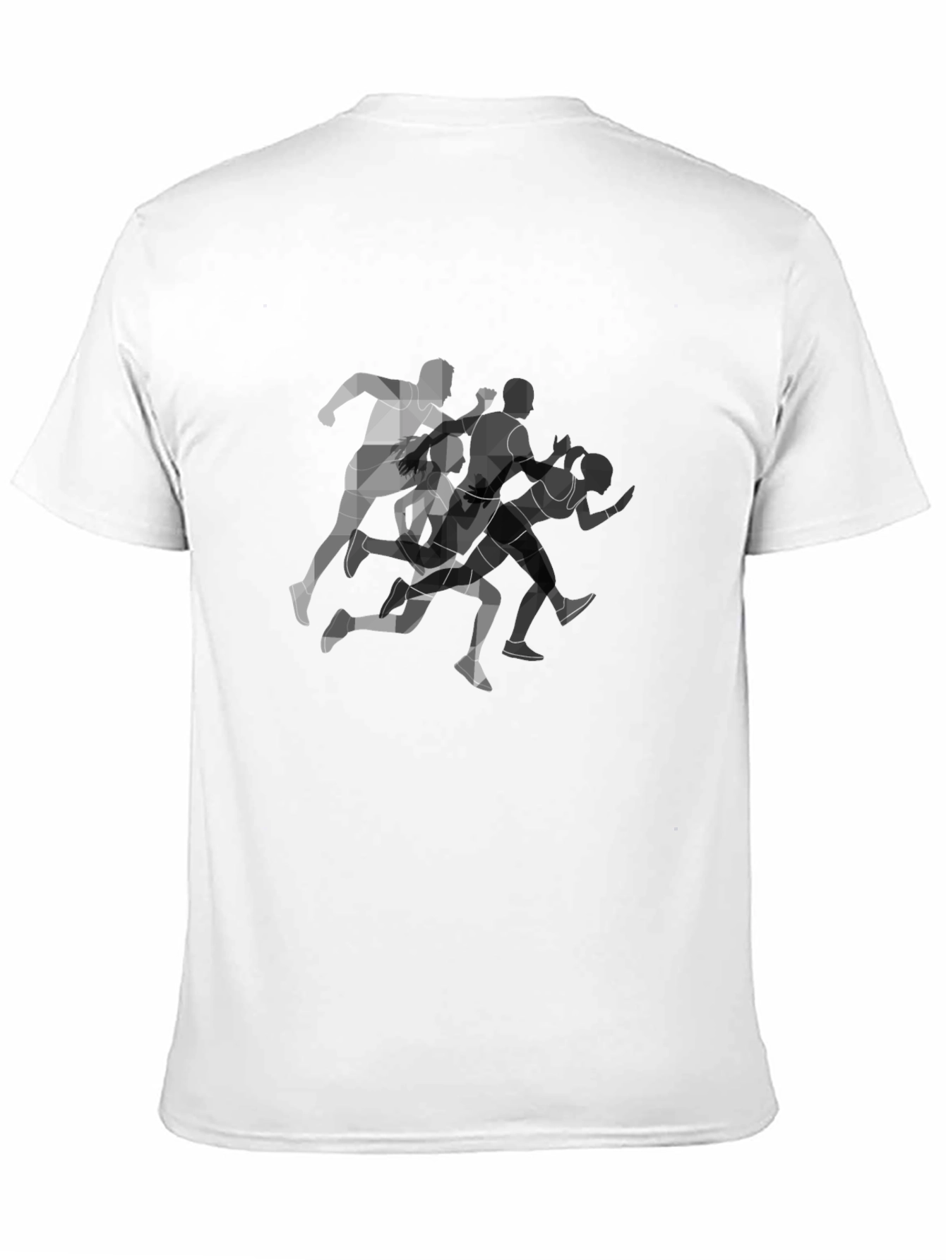 Geometric Runners Graphic Black T-Shirt
