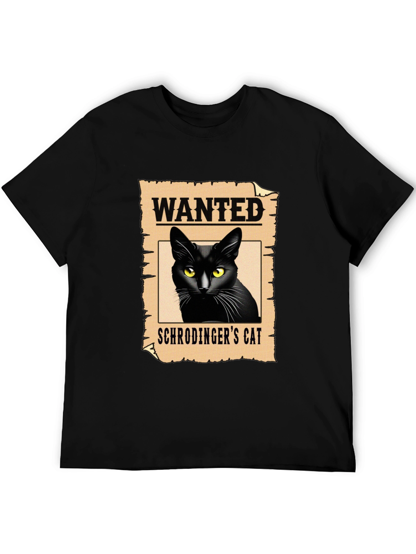Wanted Schrödingers Cat Black T-Shirt