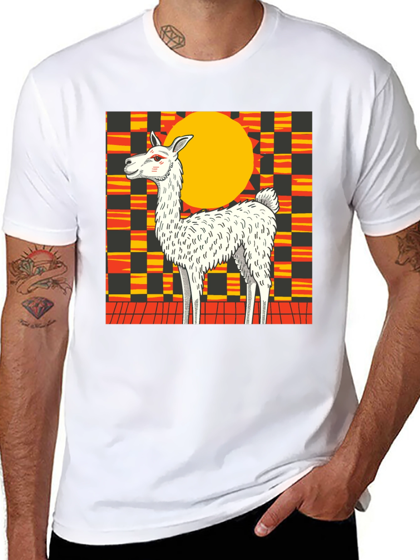 Llama Graphic Tee - Bold Retro Style