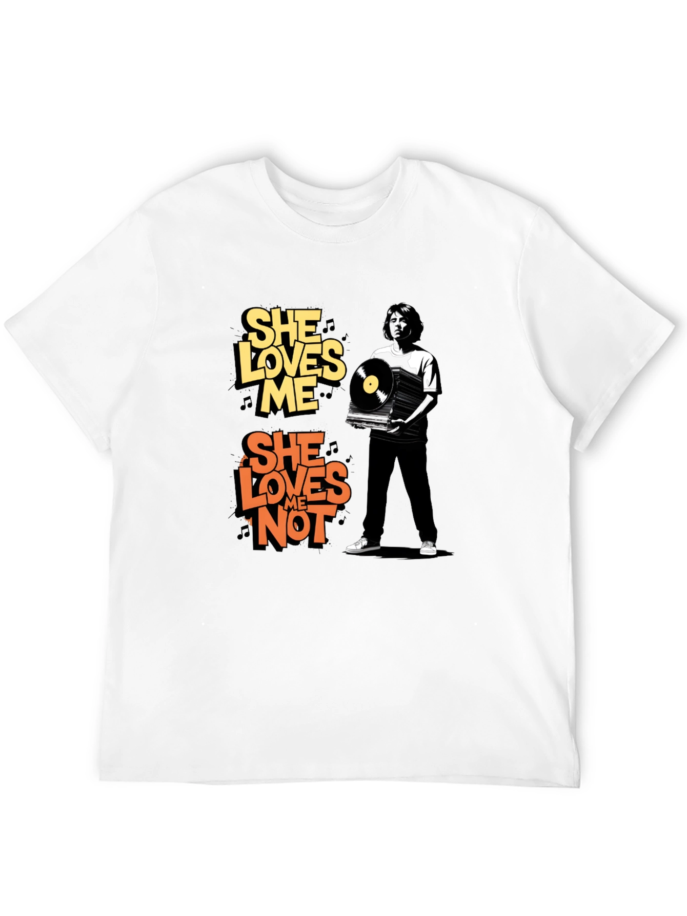 She Loves Me/Not Graphic Tee - Black