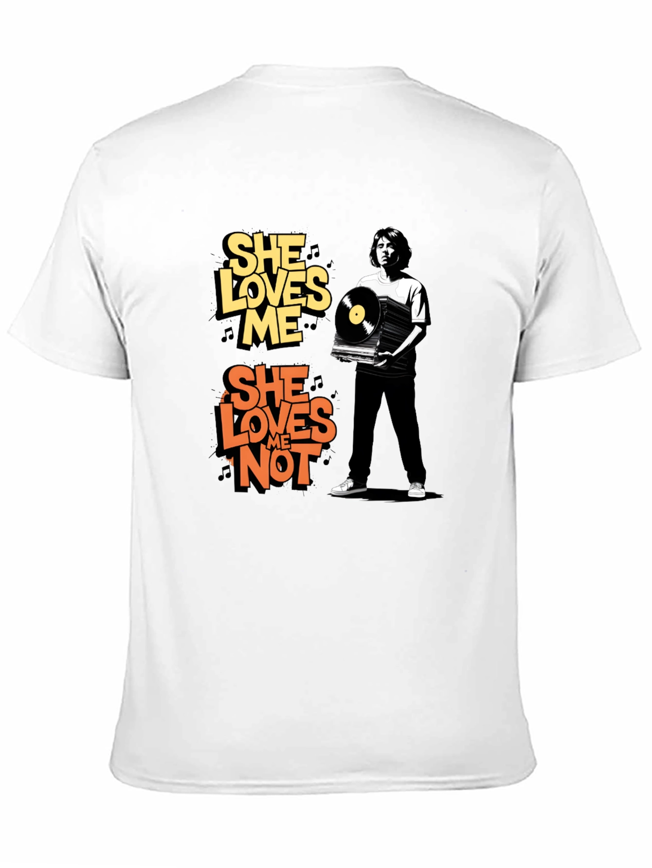 She Loves Me/Not Graphic Tee - Black