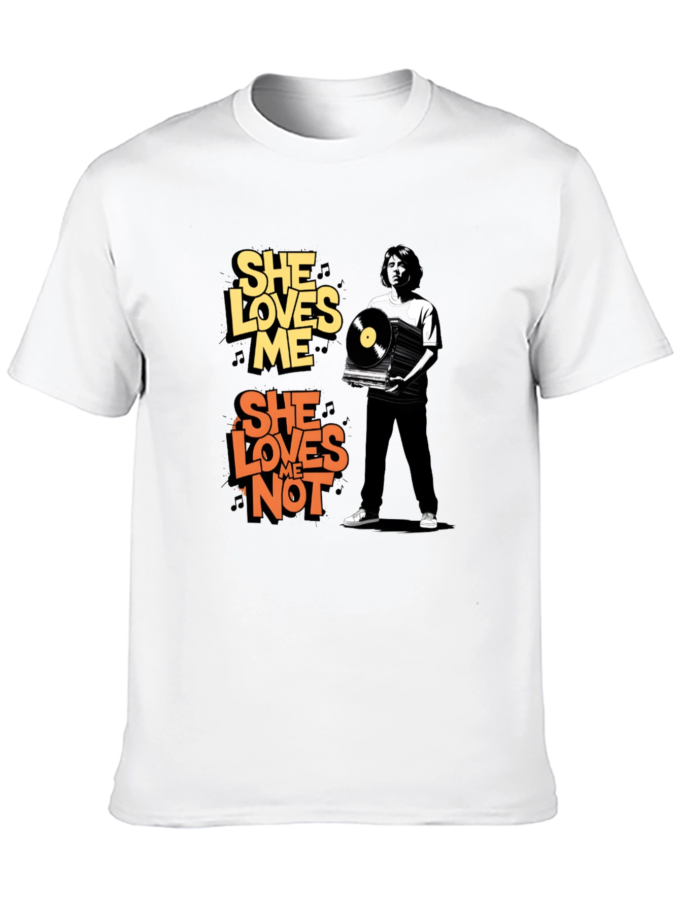 She Loves Me/Not Graphic Tee - Black