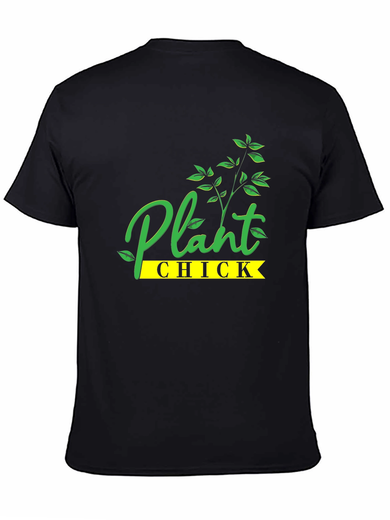 Plant Chick Graphic Tee - Black Cotton T-Shirt