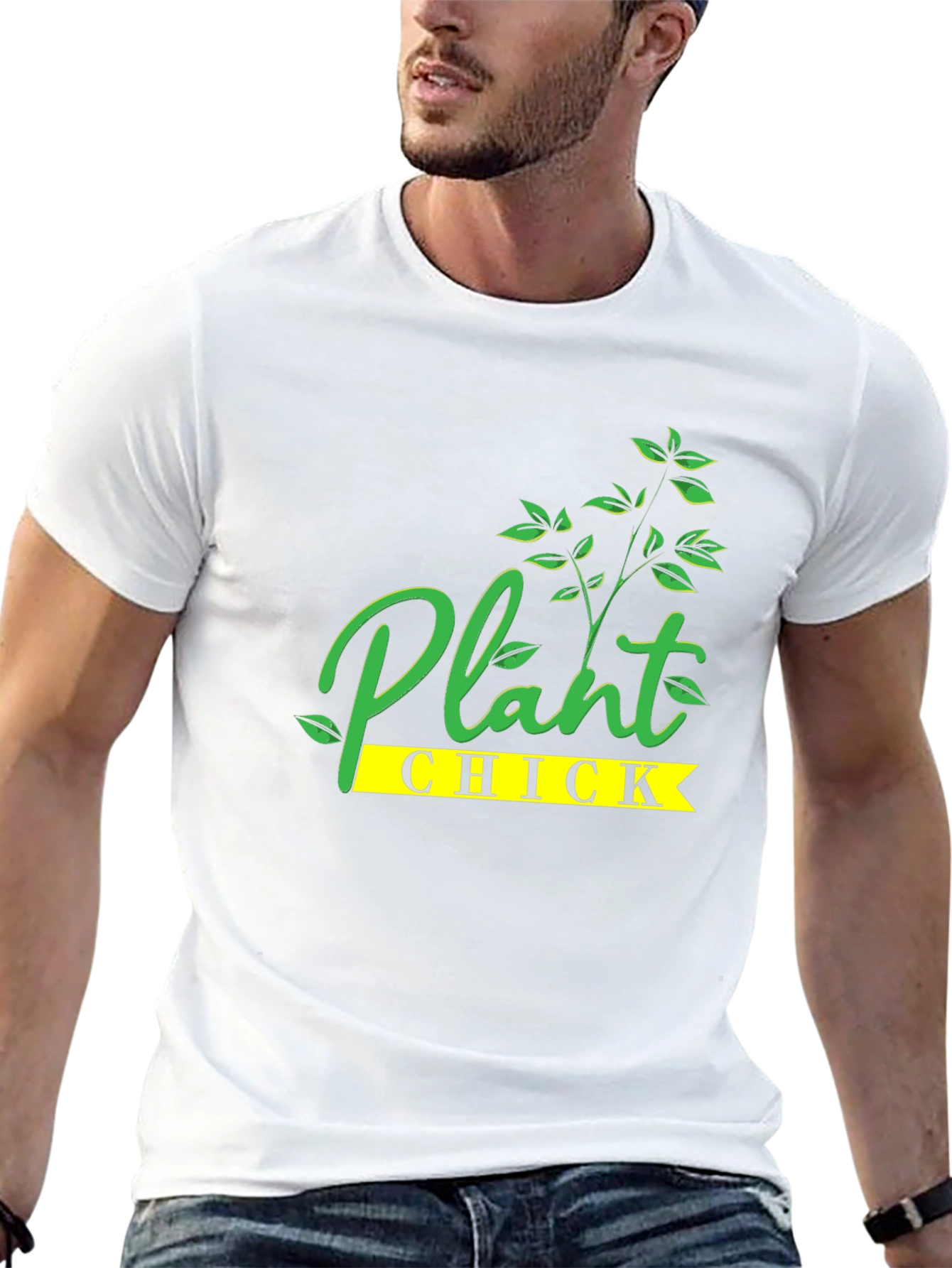 Plant Chick Graphic Tee - Black Cotton T-Shirt