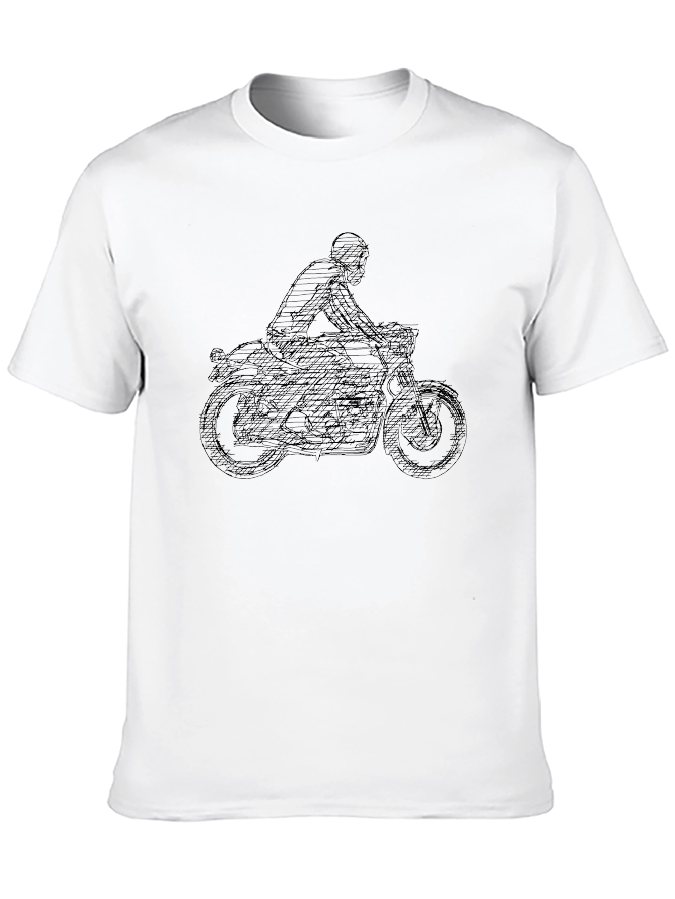 Motorcycle Rider Graphic Tee - Cool Black T-Shirt