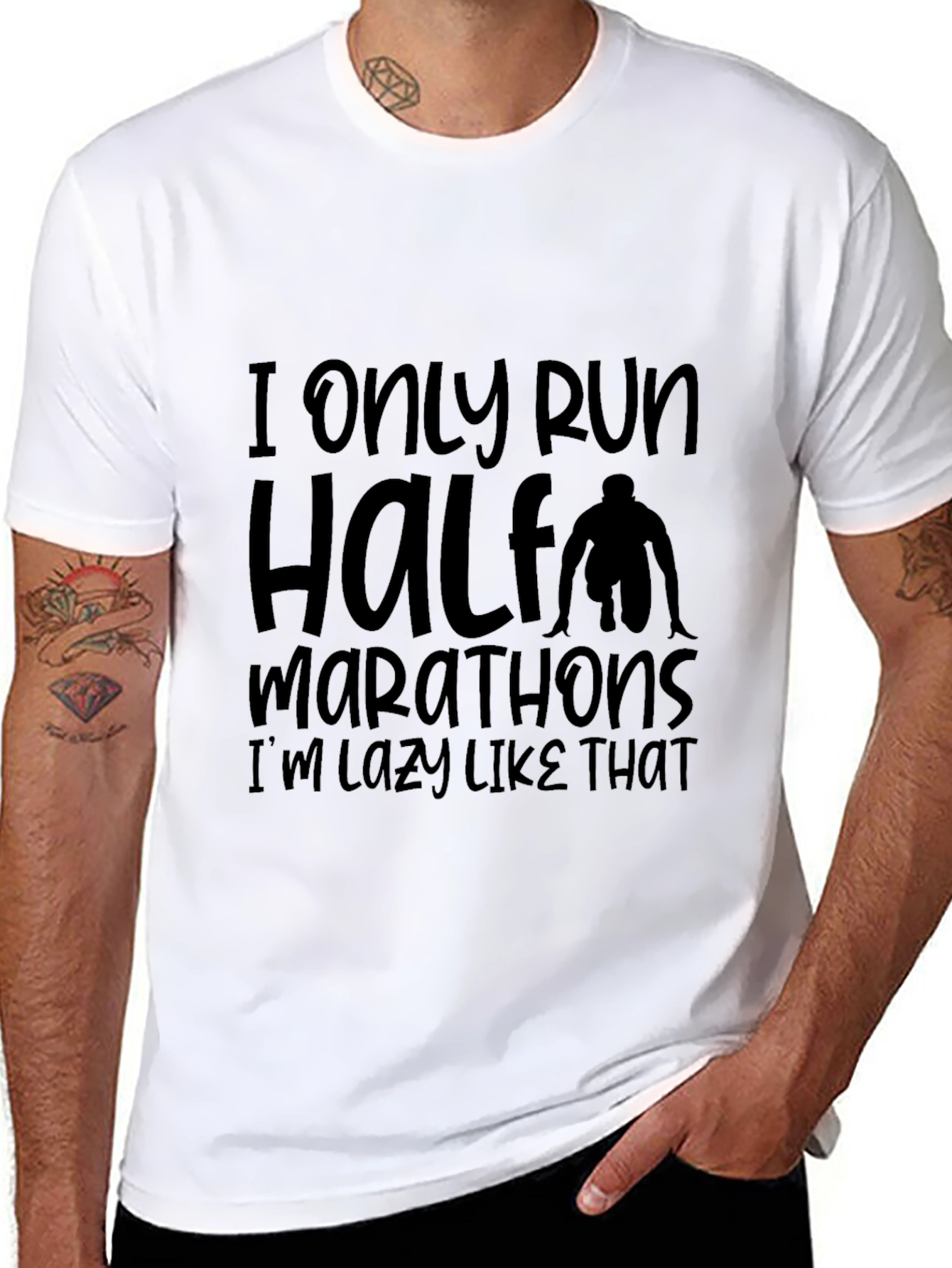 Funny Half Marathoner Lazy Running T-Shirt