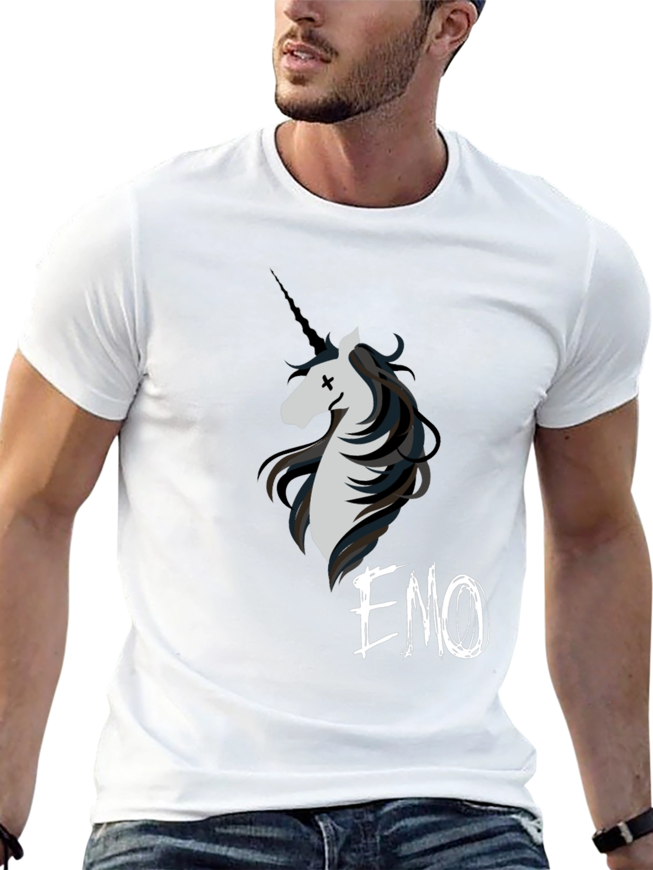Emo Unicorn Graphic T-Shirt