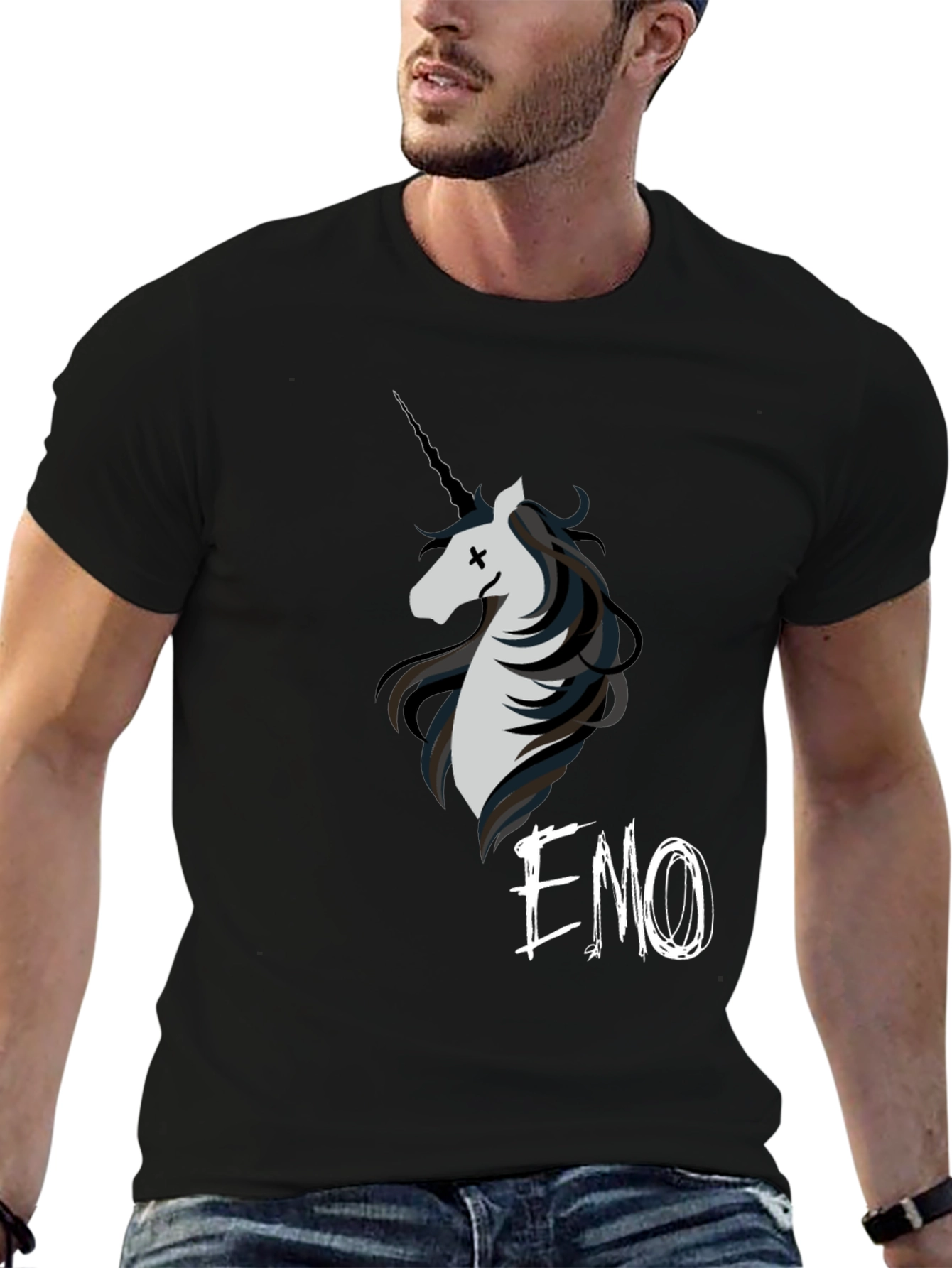 Emo Unicorn Graphic T-Shirt