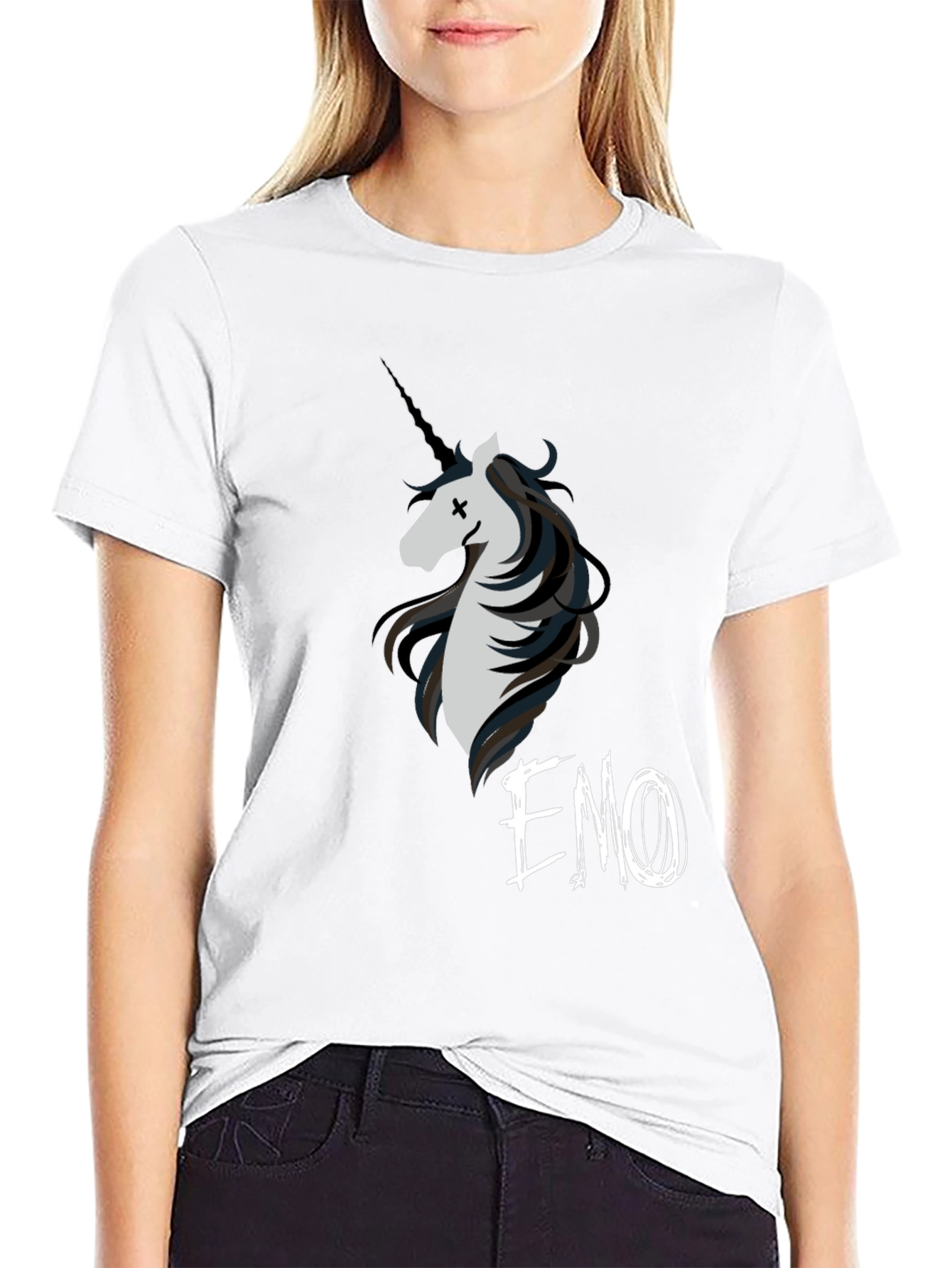 Emo Unicorn Graphic T-Shirt