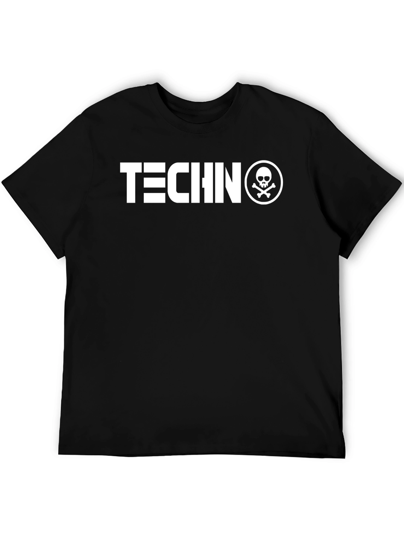 Techno Skull Graphic Black T-Shirt