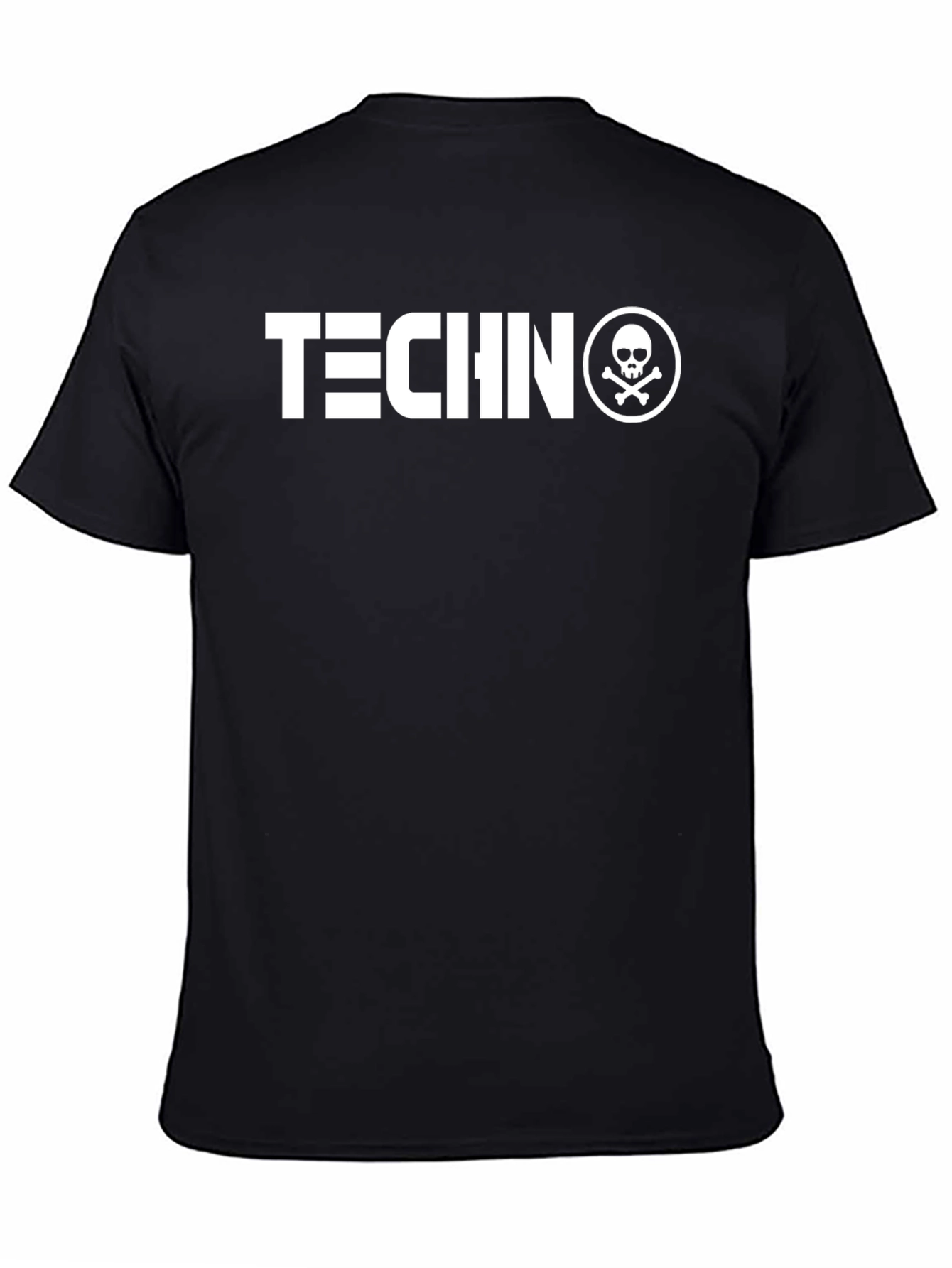 Techno Skull Graphic Black T-Shirt