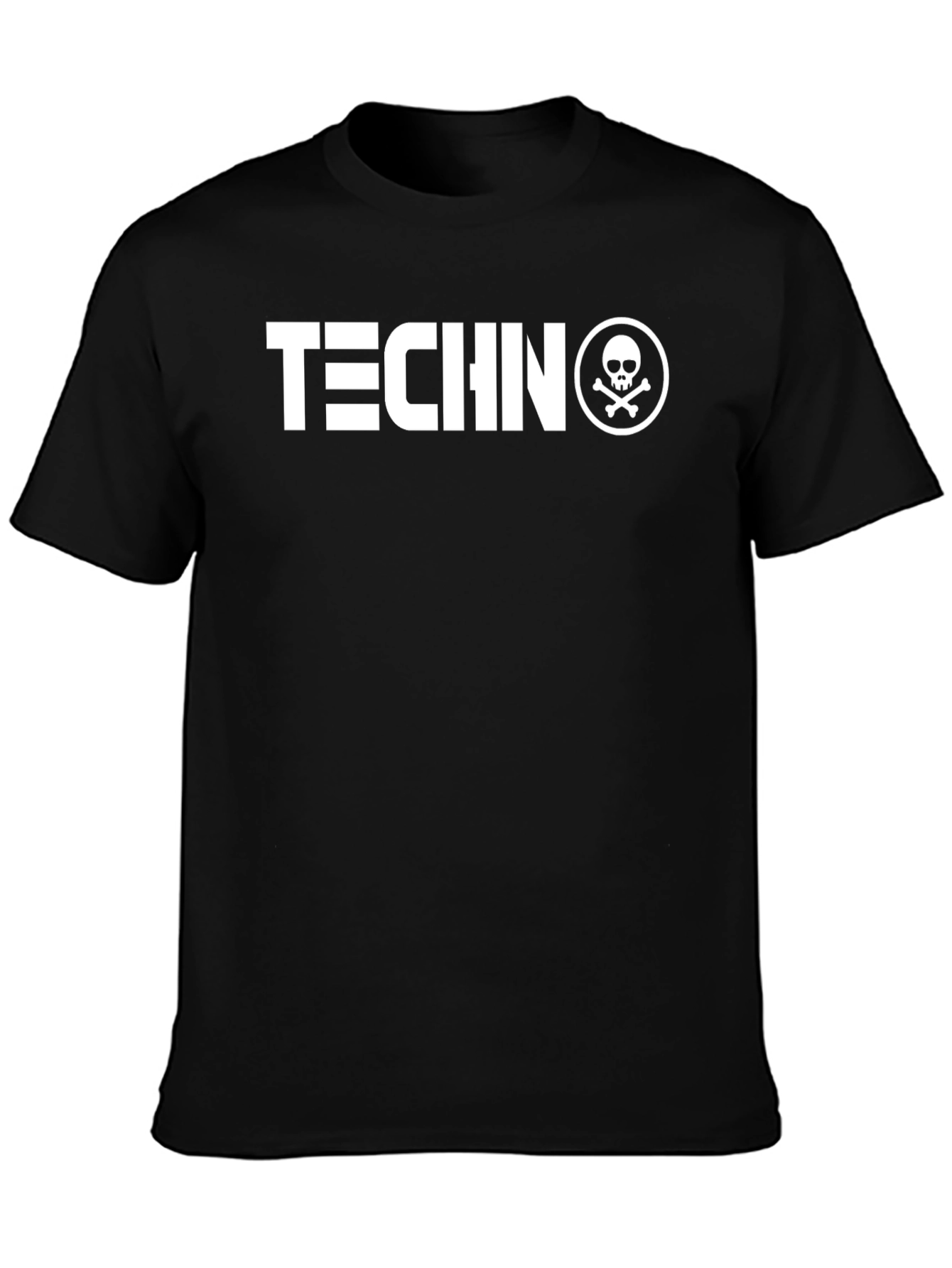 Techno Skull Graphic Black T-Shirt