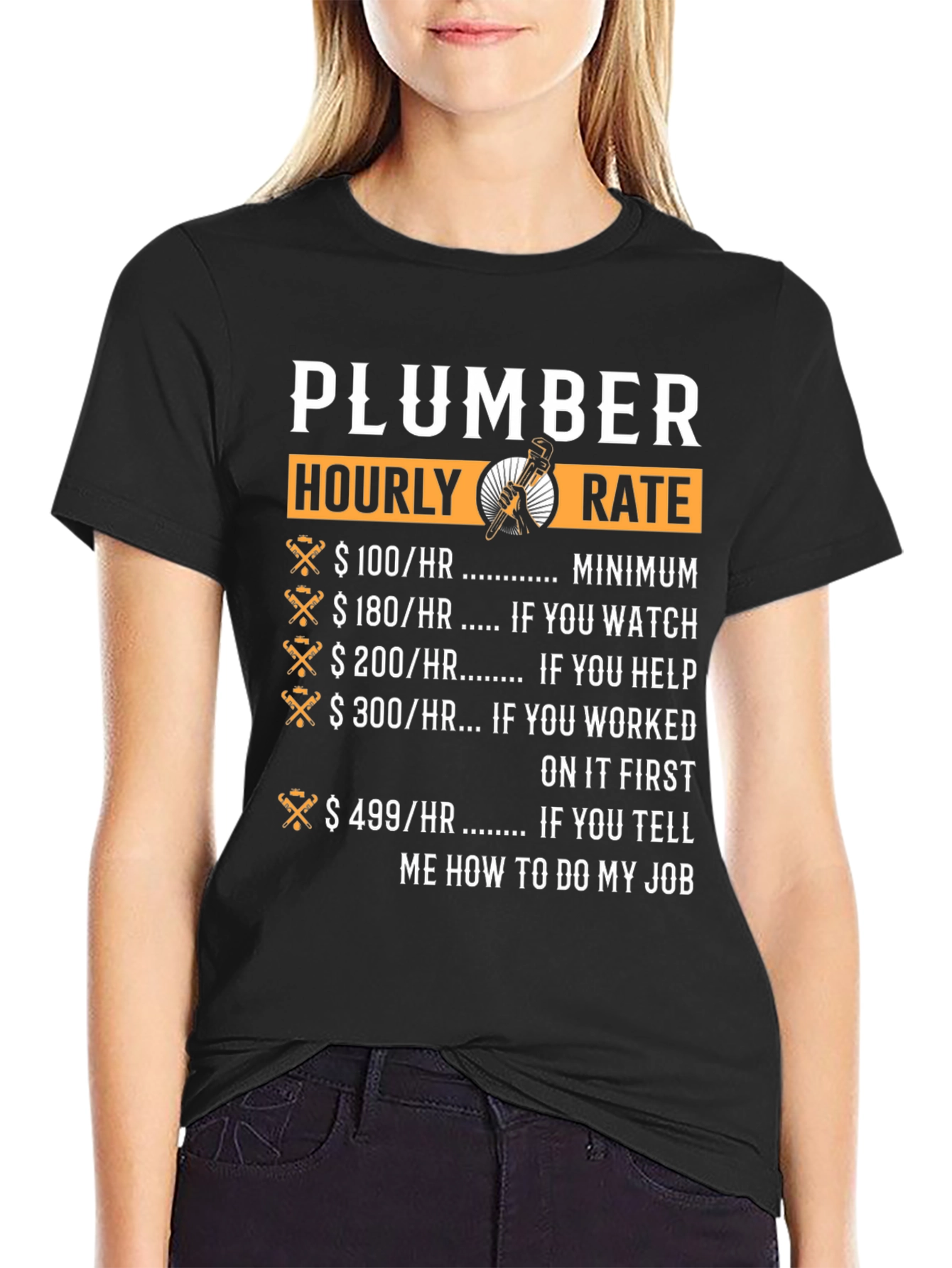 Plumber Hourly Rate Novelty T-Shirt