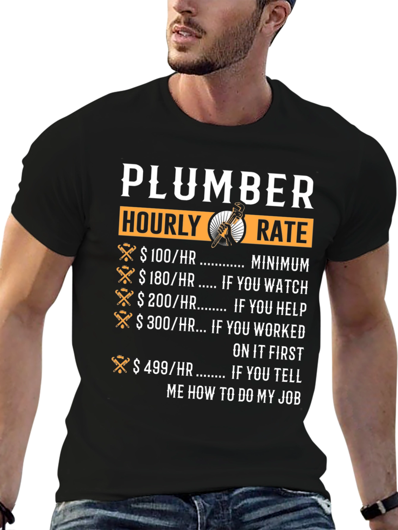 Plumber Hourly Rate Novelty T-Shirt