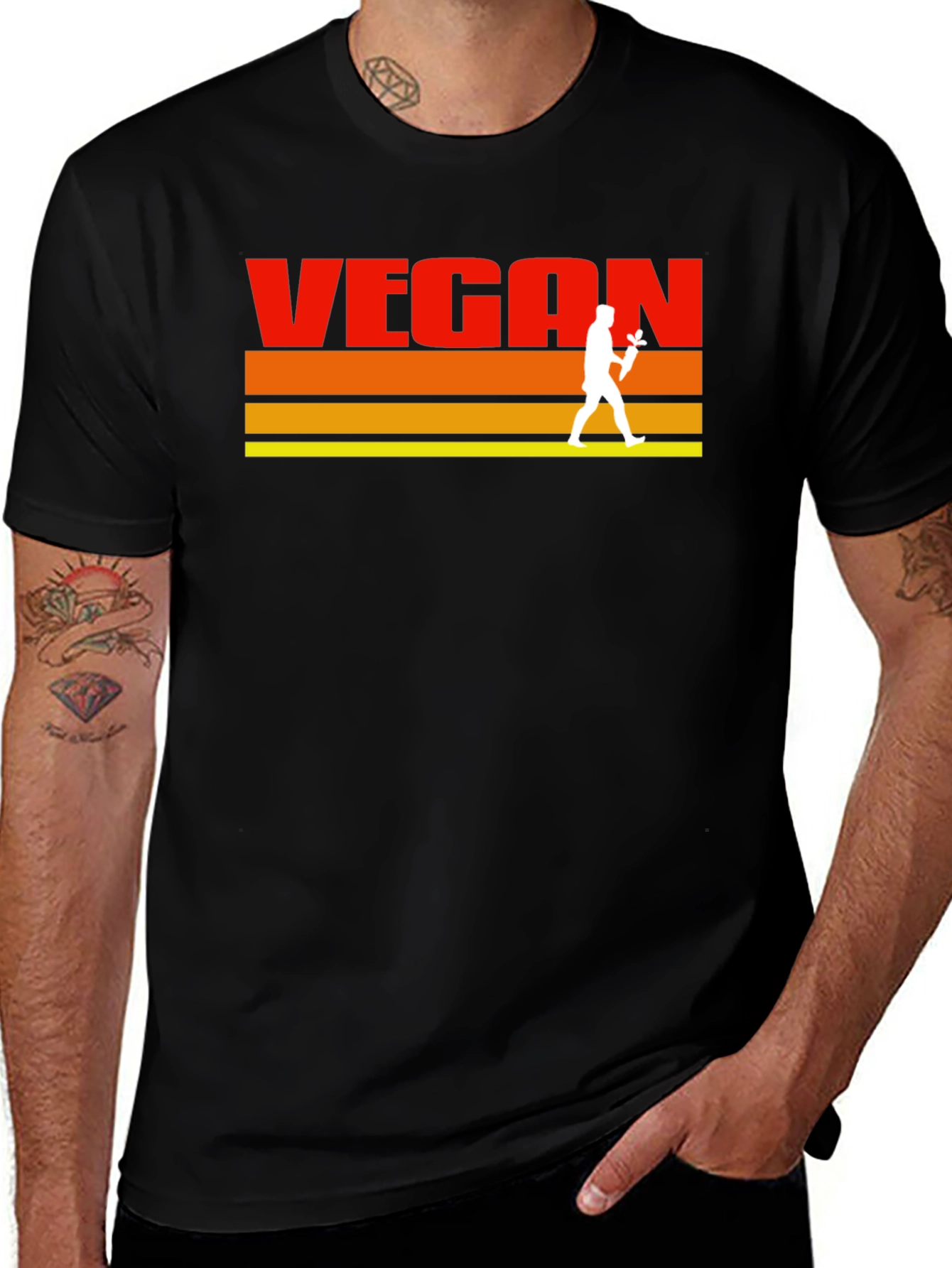 Retro Vegan T-Shirt - Classic Vegetarian Lifestyle Tee