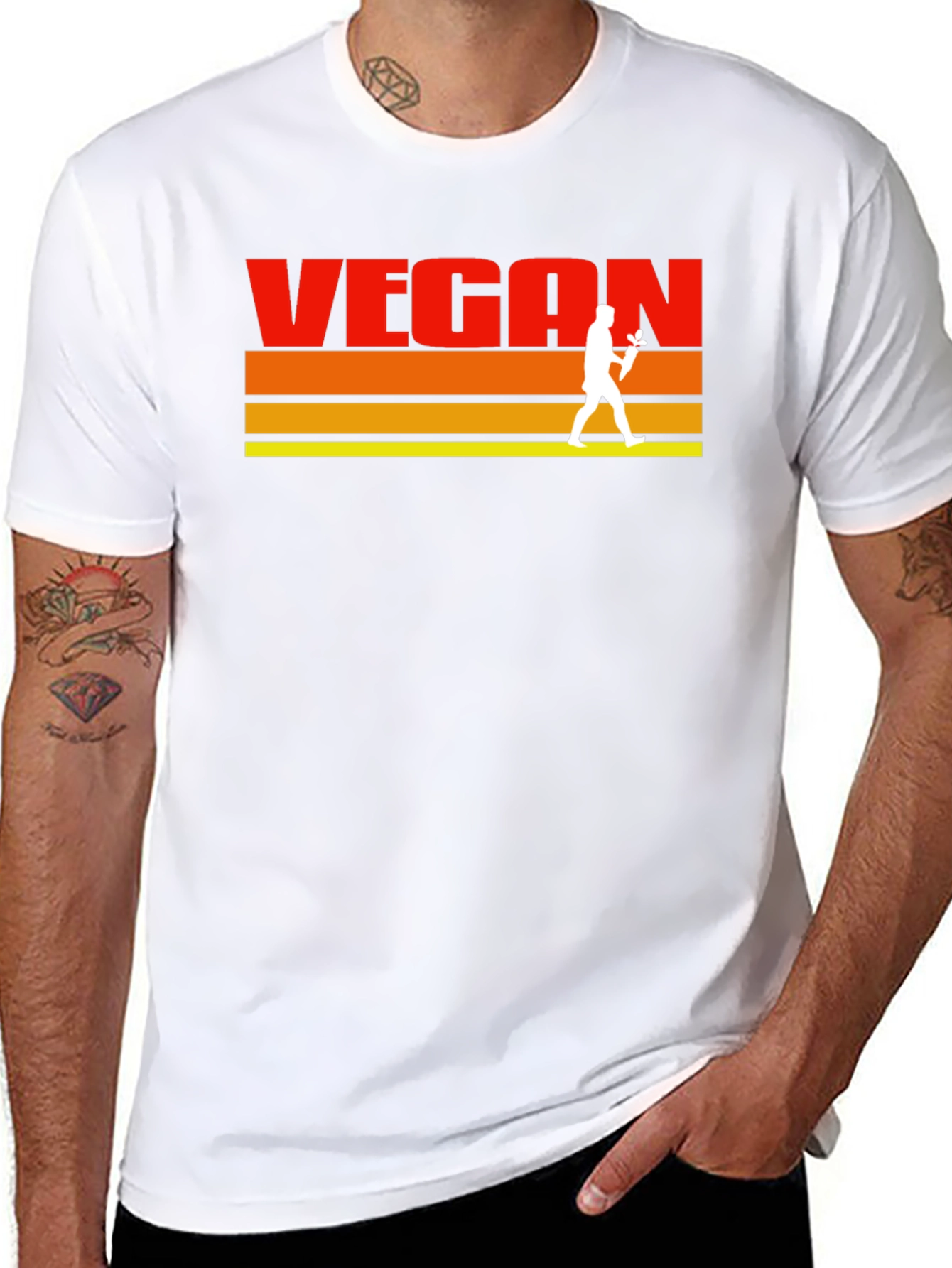 Retro Vegan T-Shirt - Classic Vegetarian Lifestyle Tee