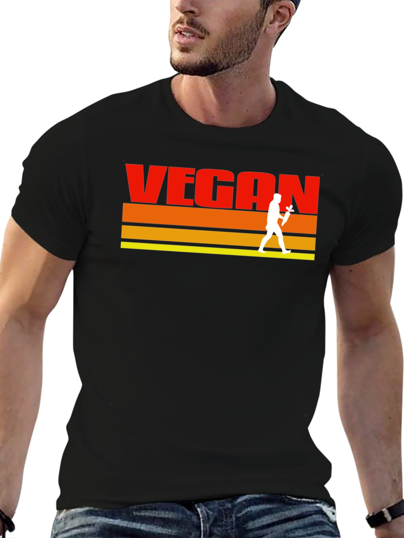 Retro Vegan T-Shirt - Classic Vegetarian Lifestyle Tee