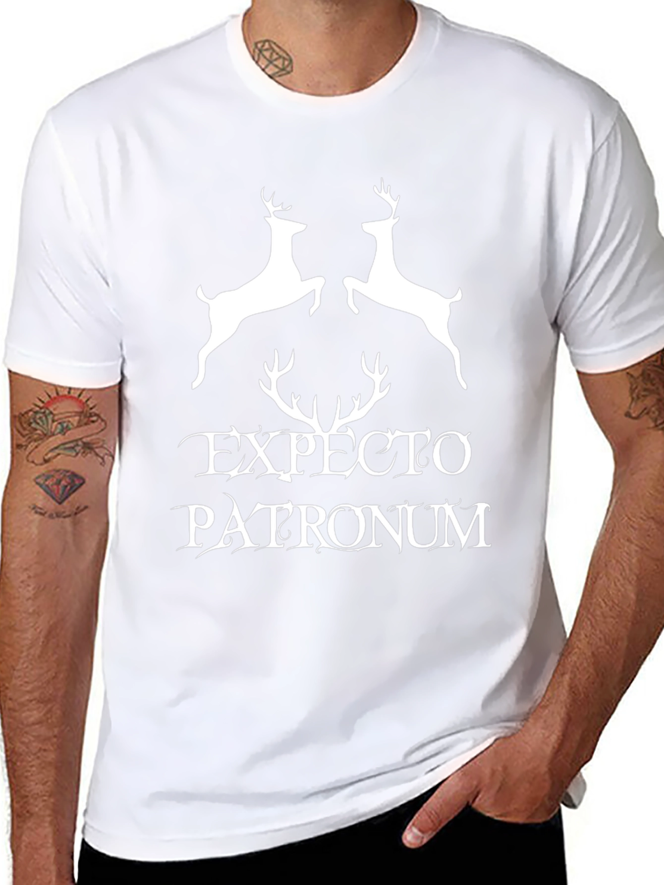 Expecto Patronum Deer Graphic Black T-Shirt