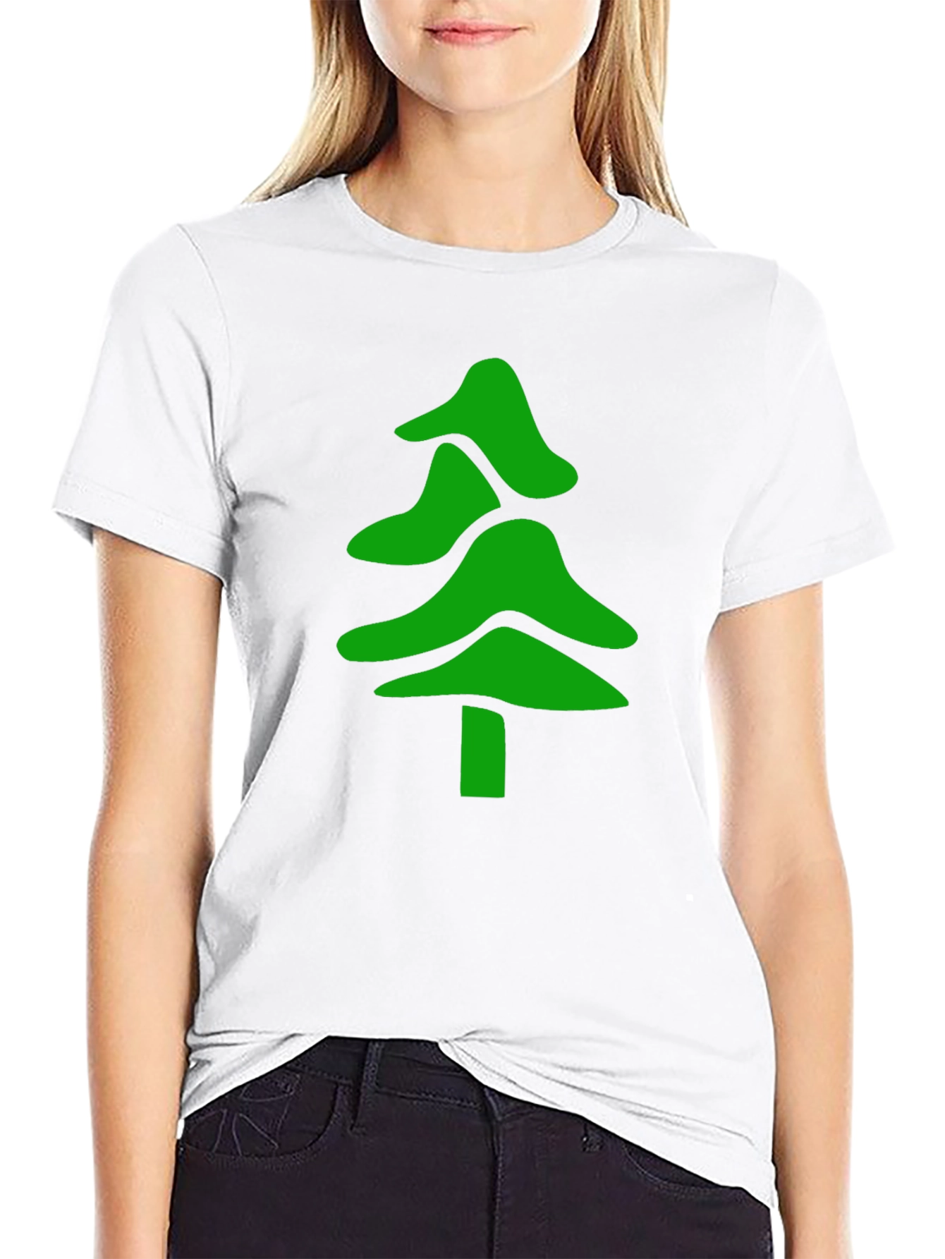 Green Tree Graphic Black T-Shirt